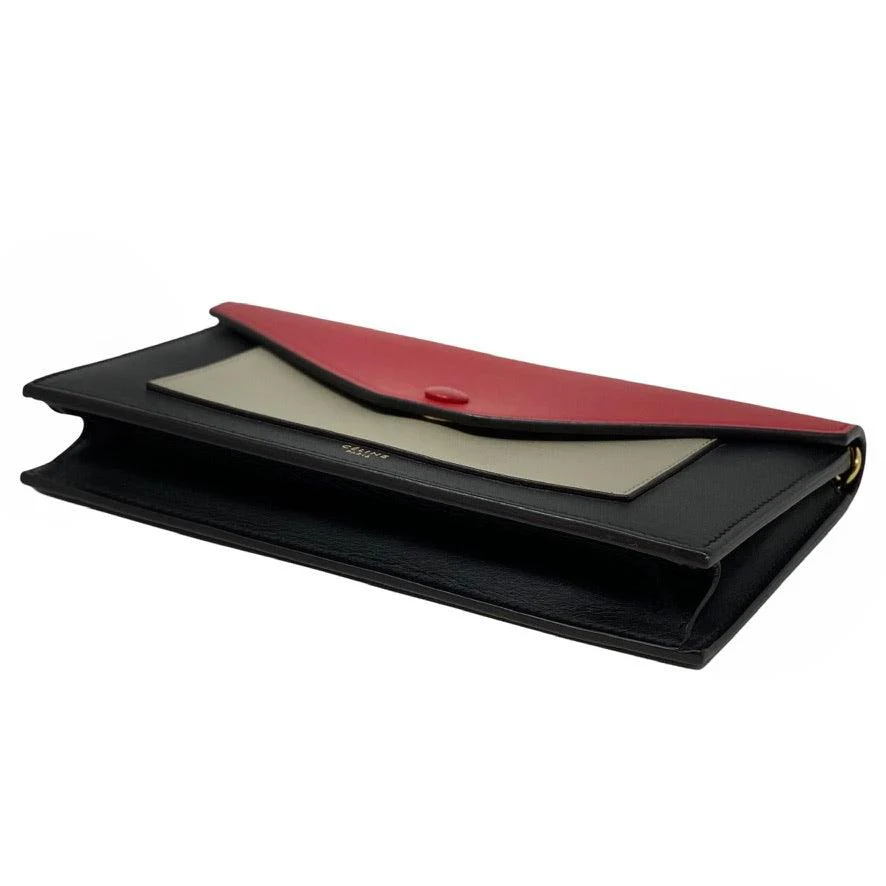 Celine Red Large Pocket Wallet On Chain - Image 3