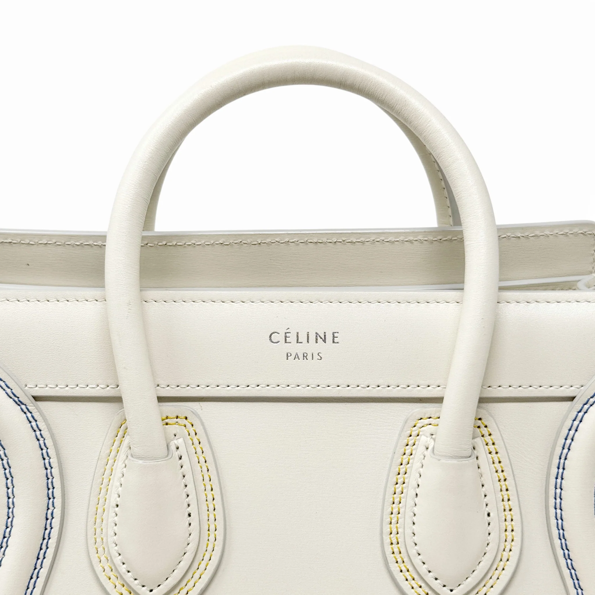 Celine White Nano Luggage Bag - Image 10