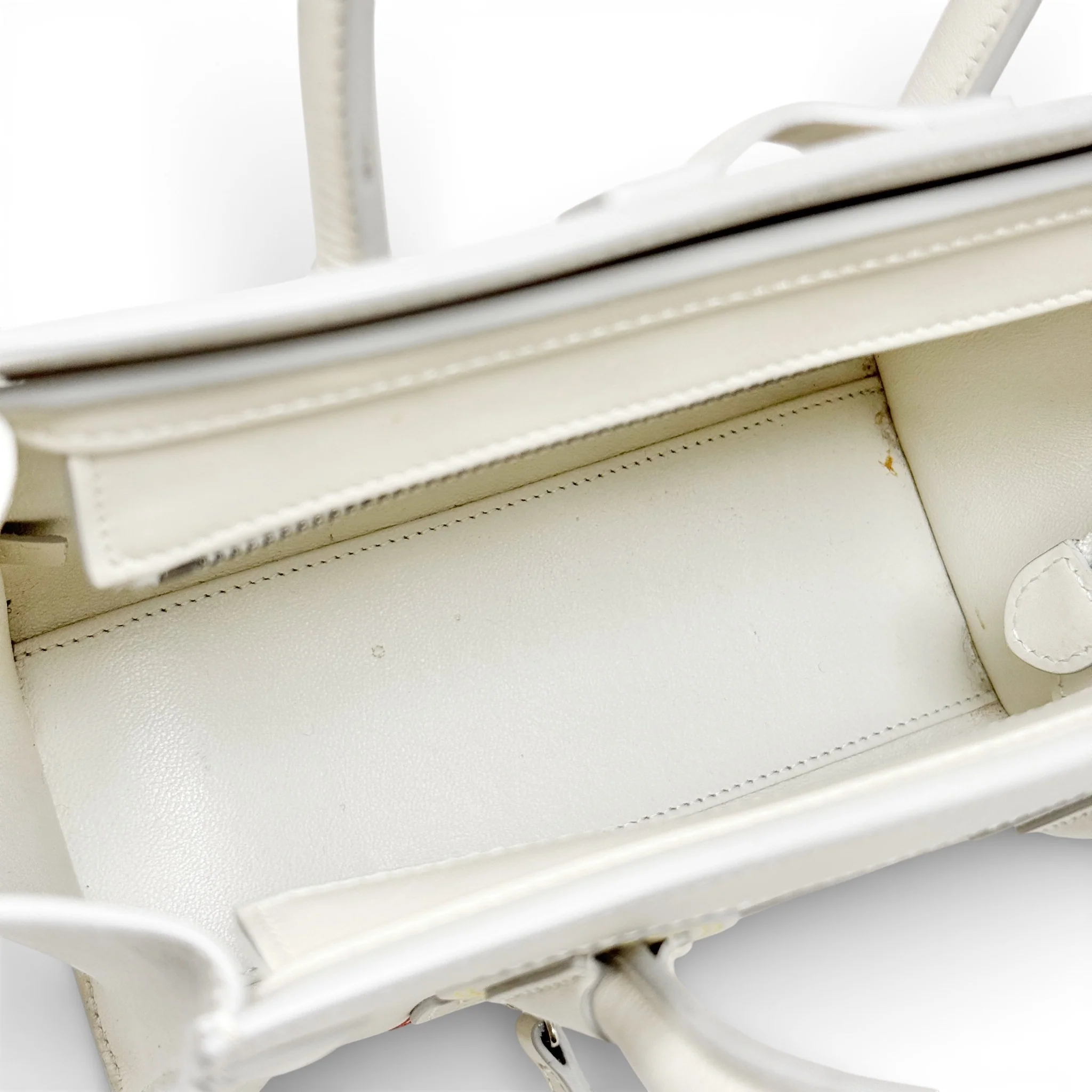 Celine White Nano Luggage Bag - Image 11