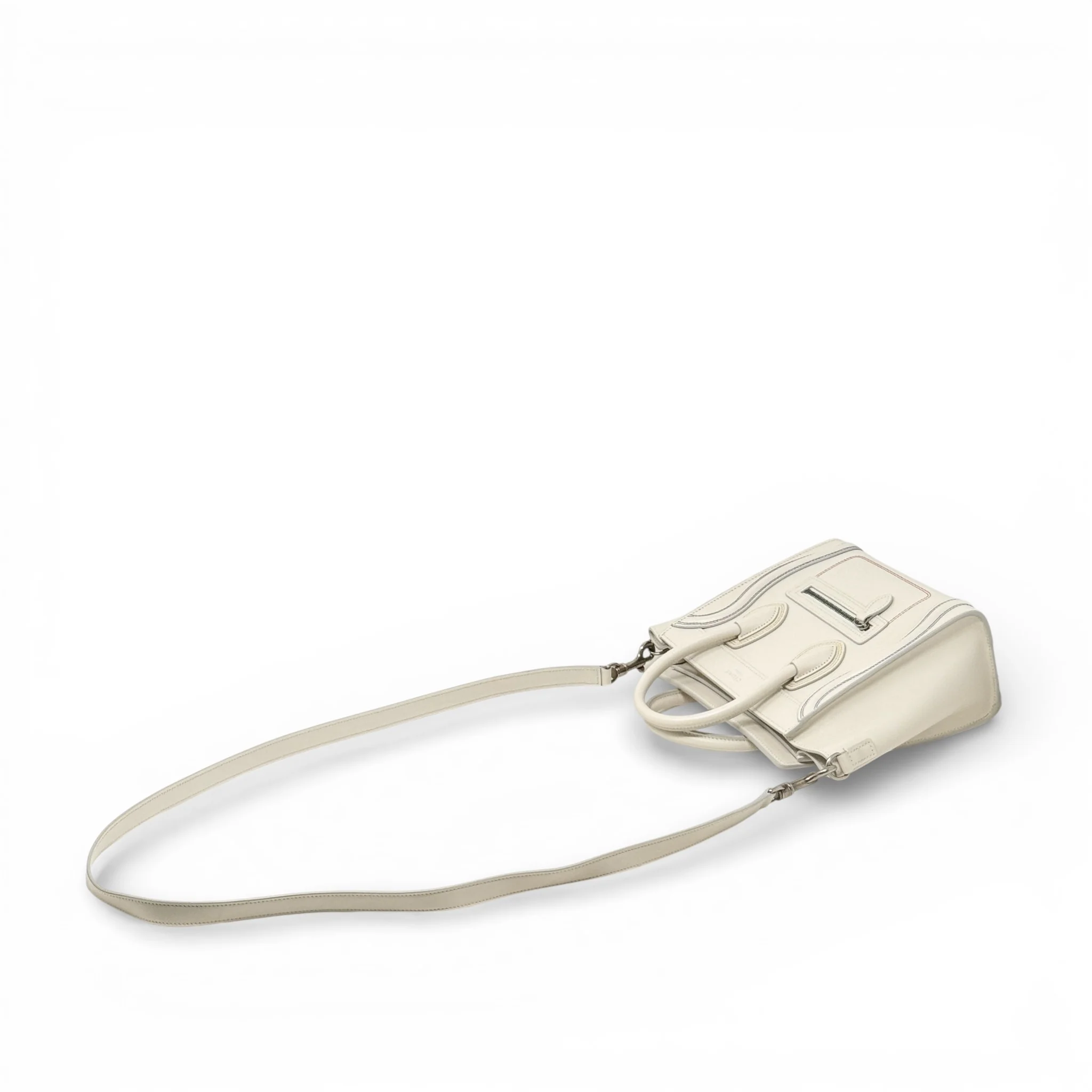 Celine White Nano Luggage Bag - Image 13