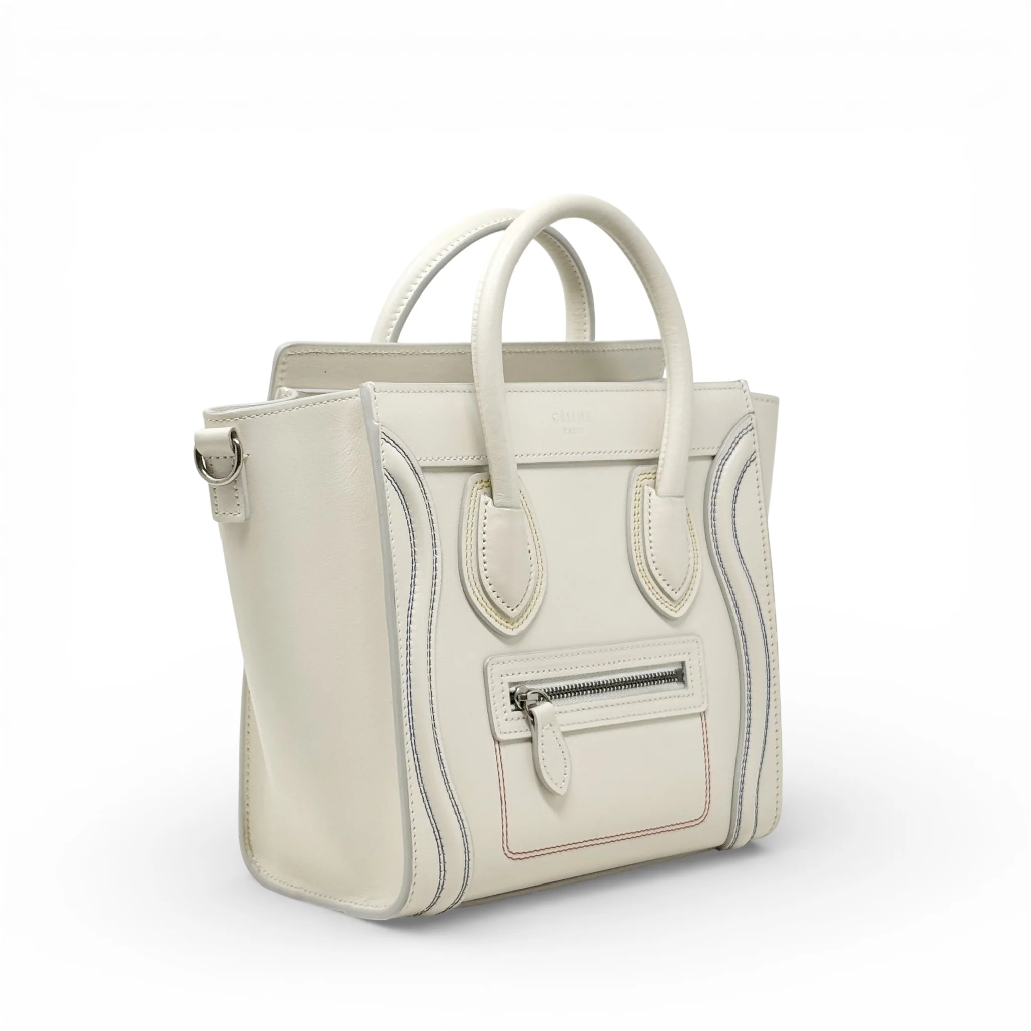 Celine White Nano Luggage Bag - Image 4