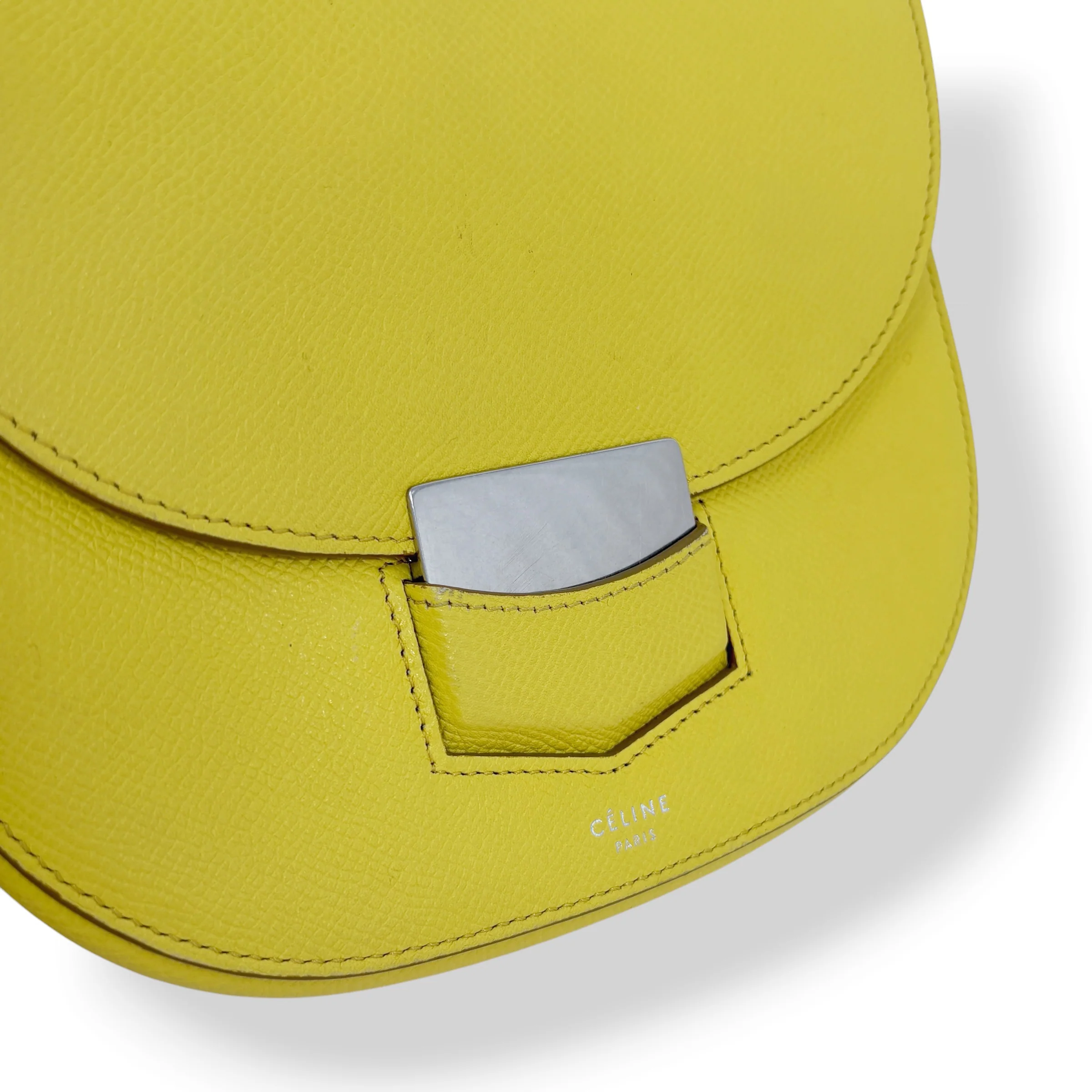 Celine Yellow Small Trotteur Bag - Image 13