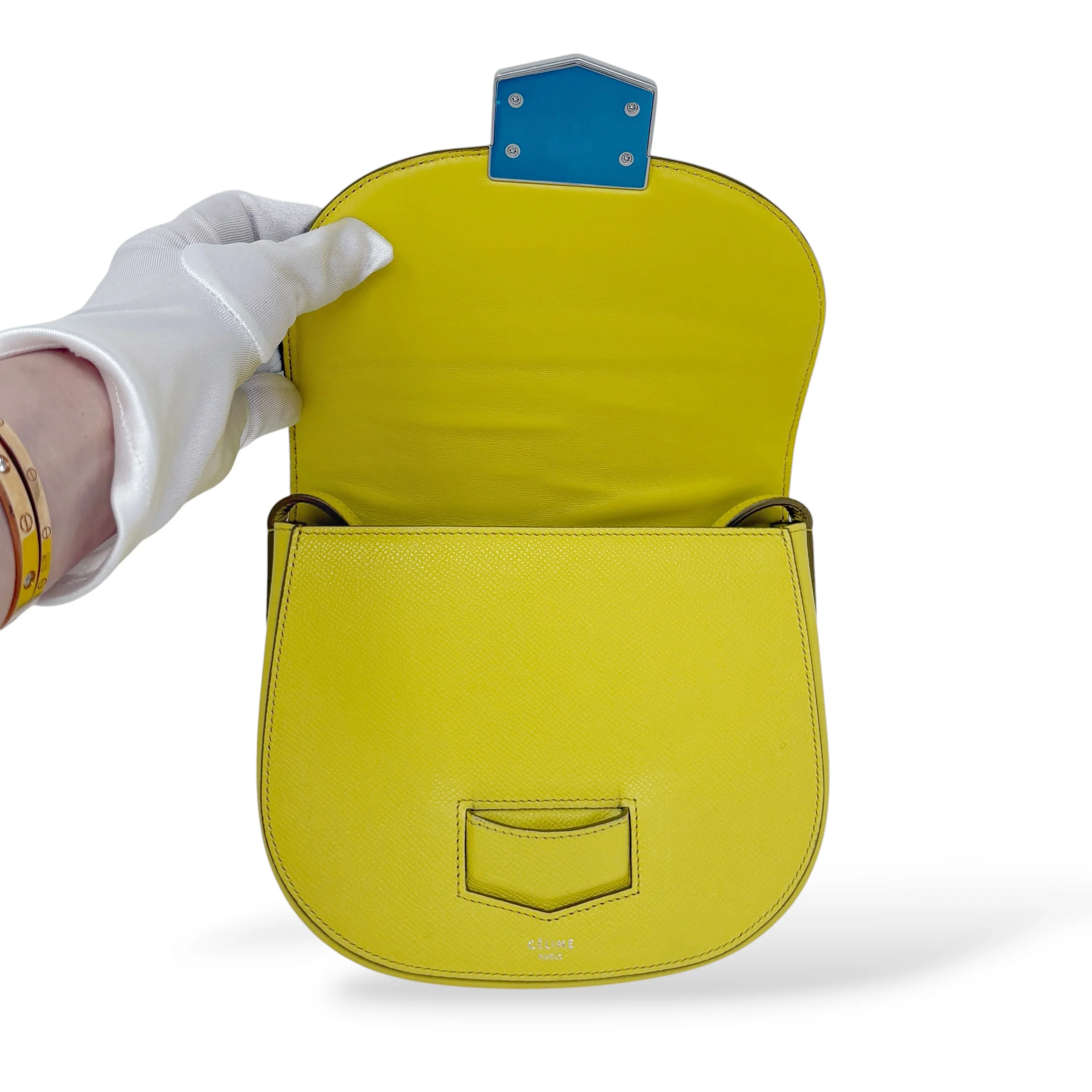 Celine Yellow Small Trotteur Bag - Image 5