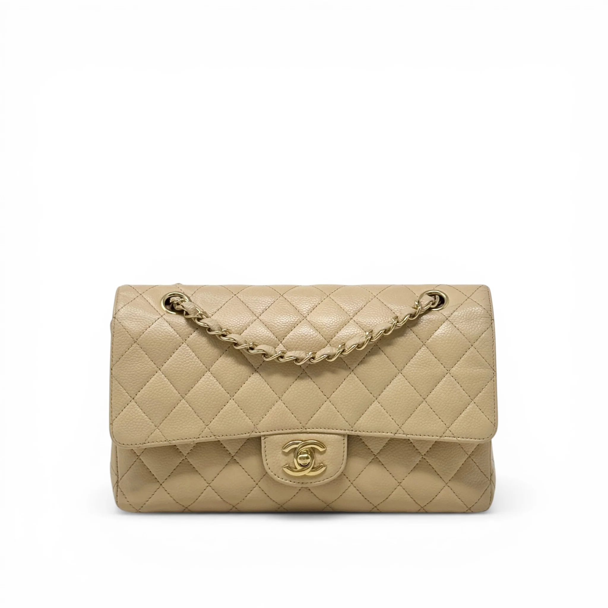 Chanel Beige Medium Classic Flap