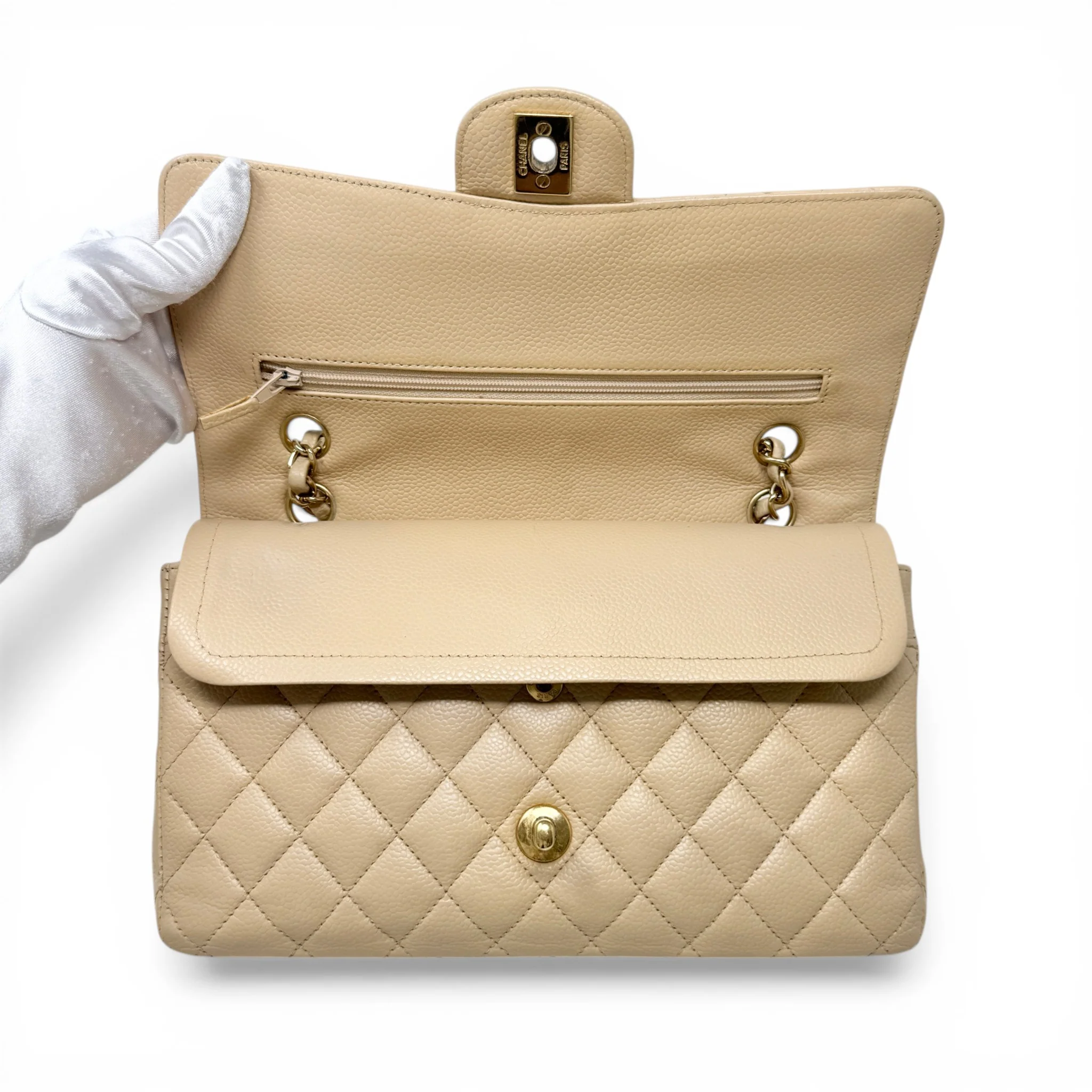 Chanel Beige Medium Classic Flap - Image 11