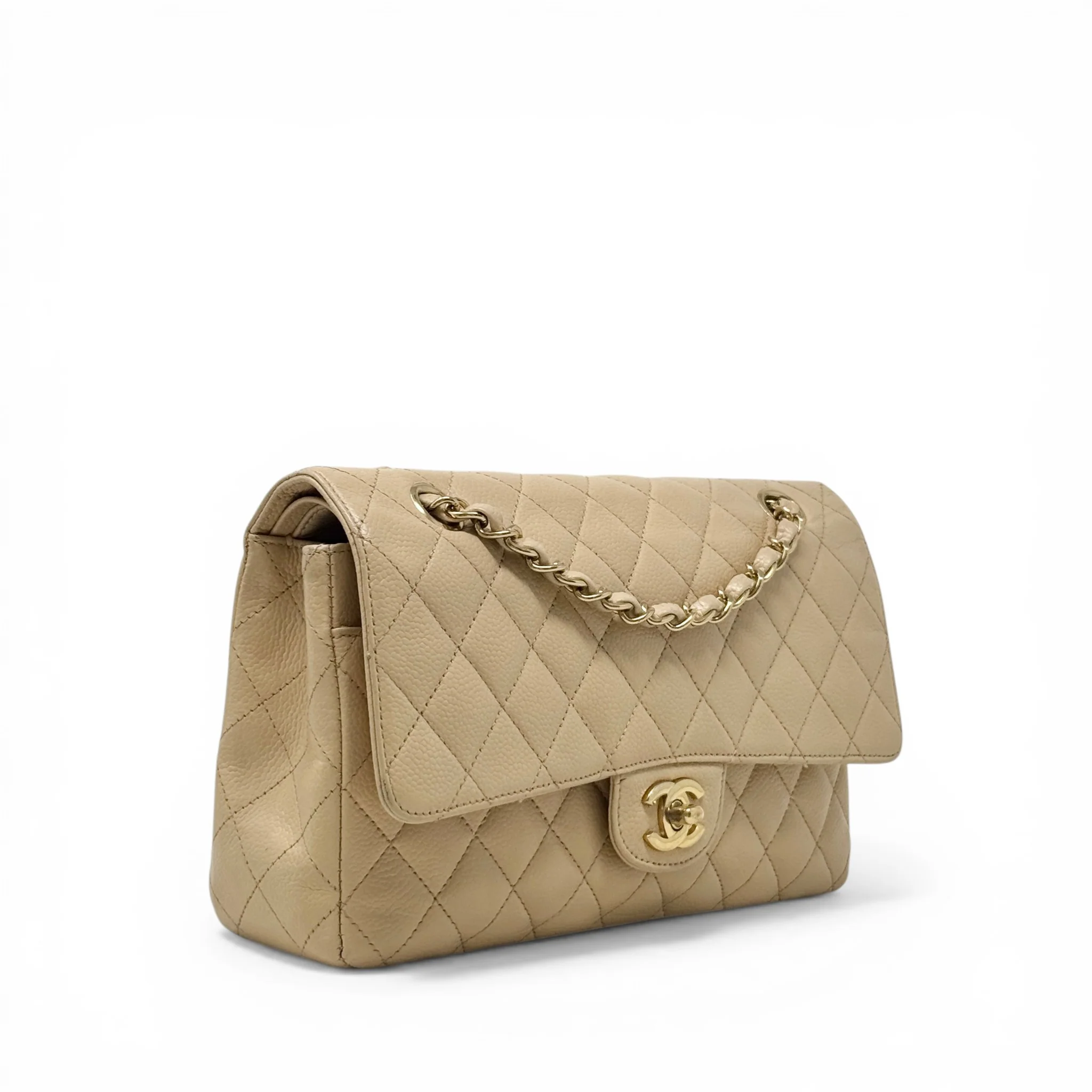 Chanel Beige Medium Classic Flap - Image 4