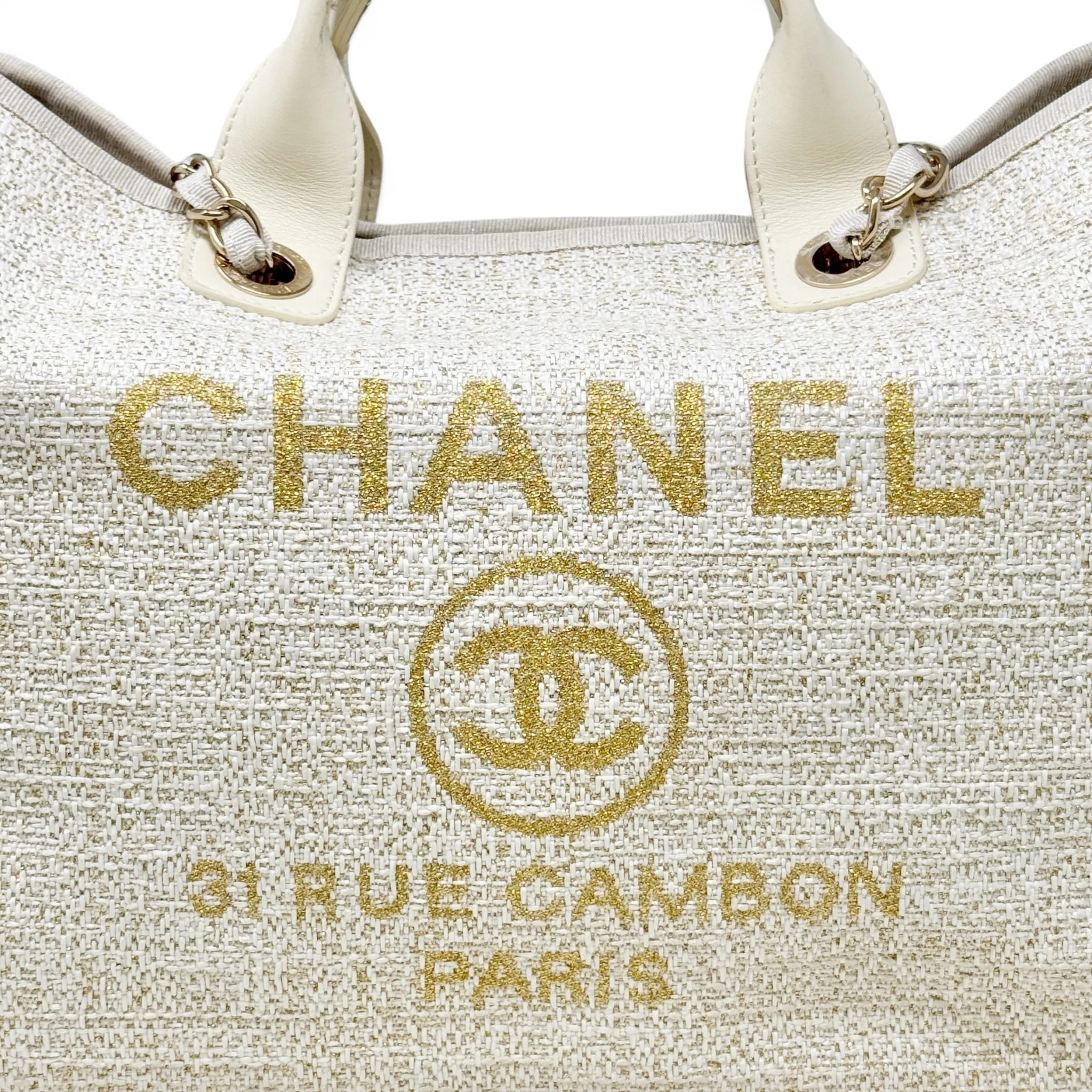 Chanel Beige Tweed Medium Deauville Tote - Image 10
