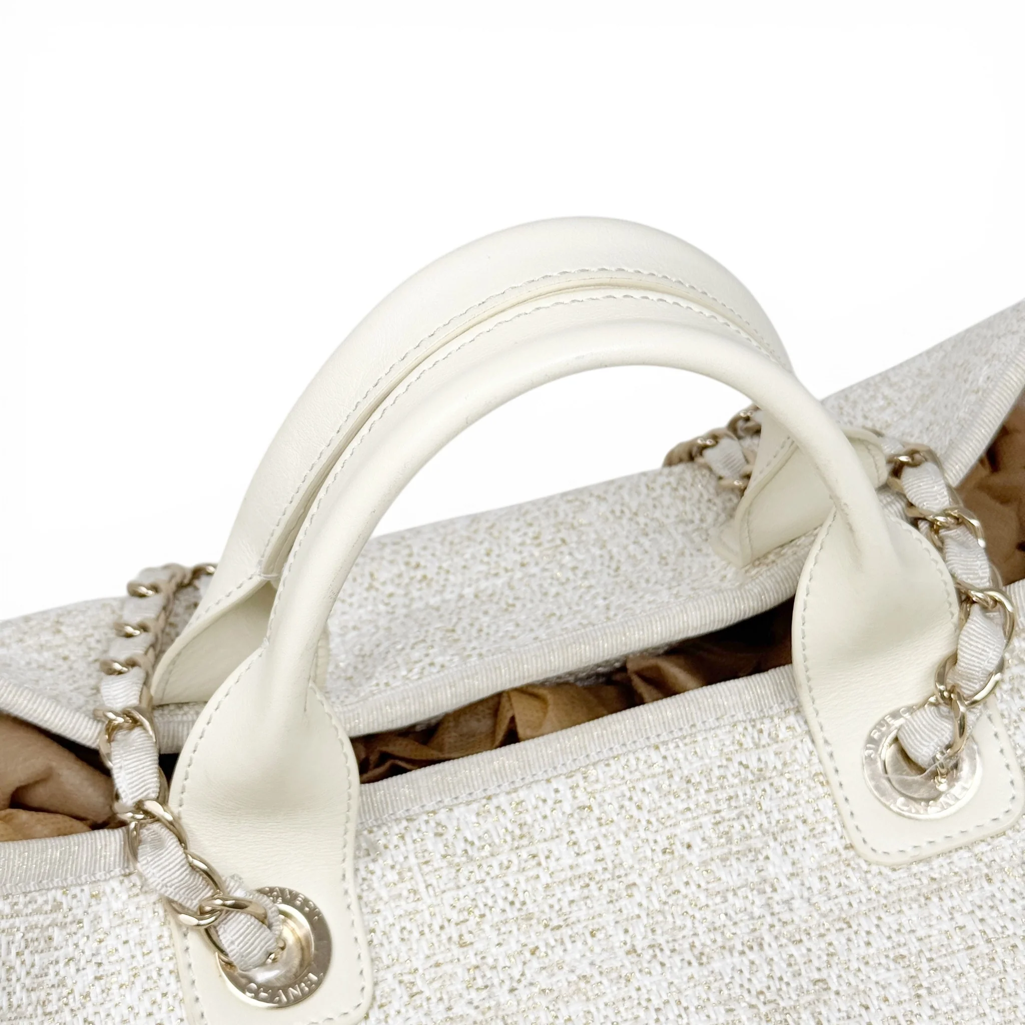 Chanel Beige Tweed Medium Deauville Tote - Image 11