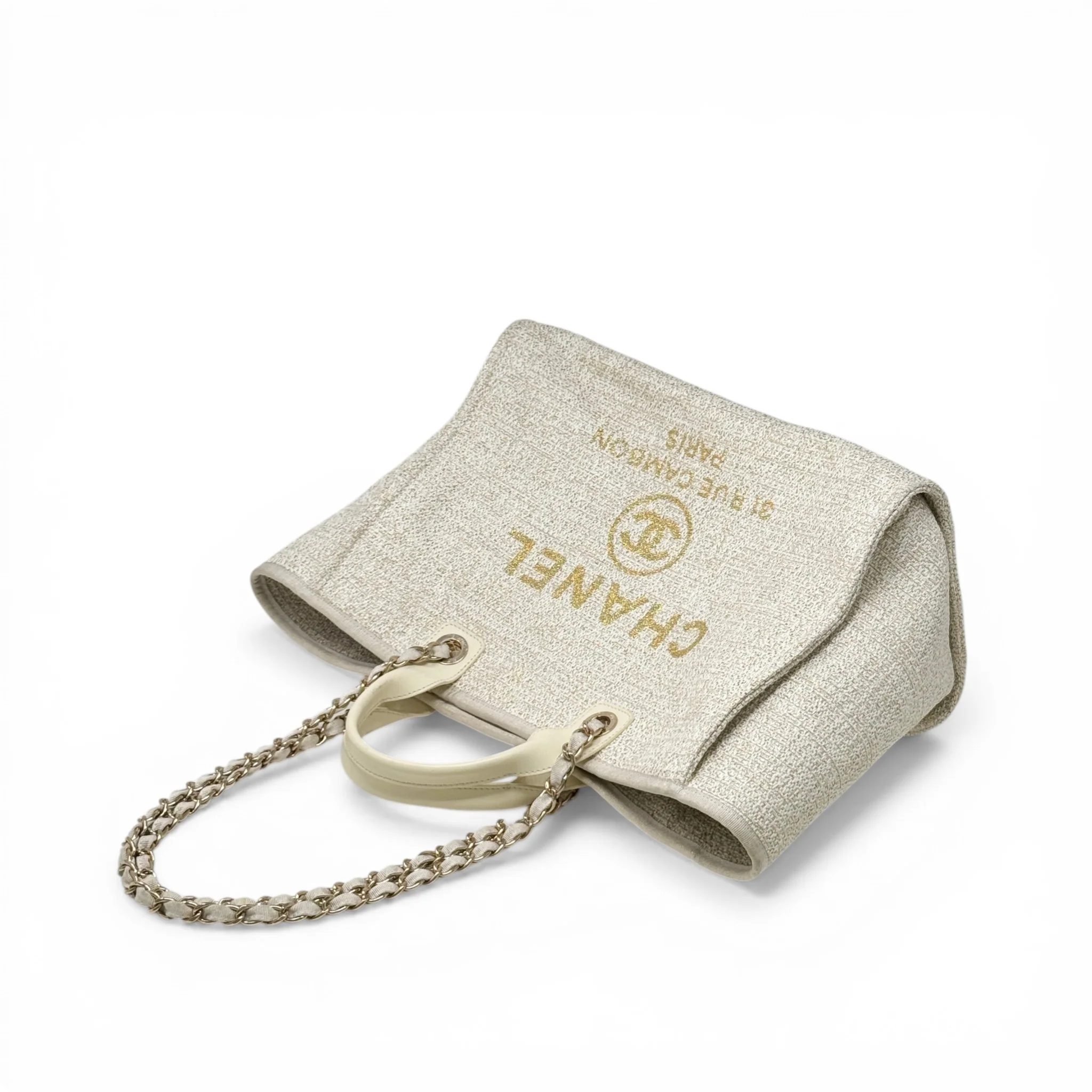 Chanel Beige Tweed Medium Deauville Tote - Image 17