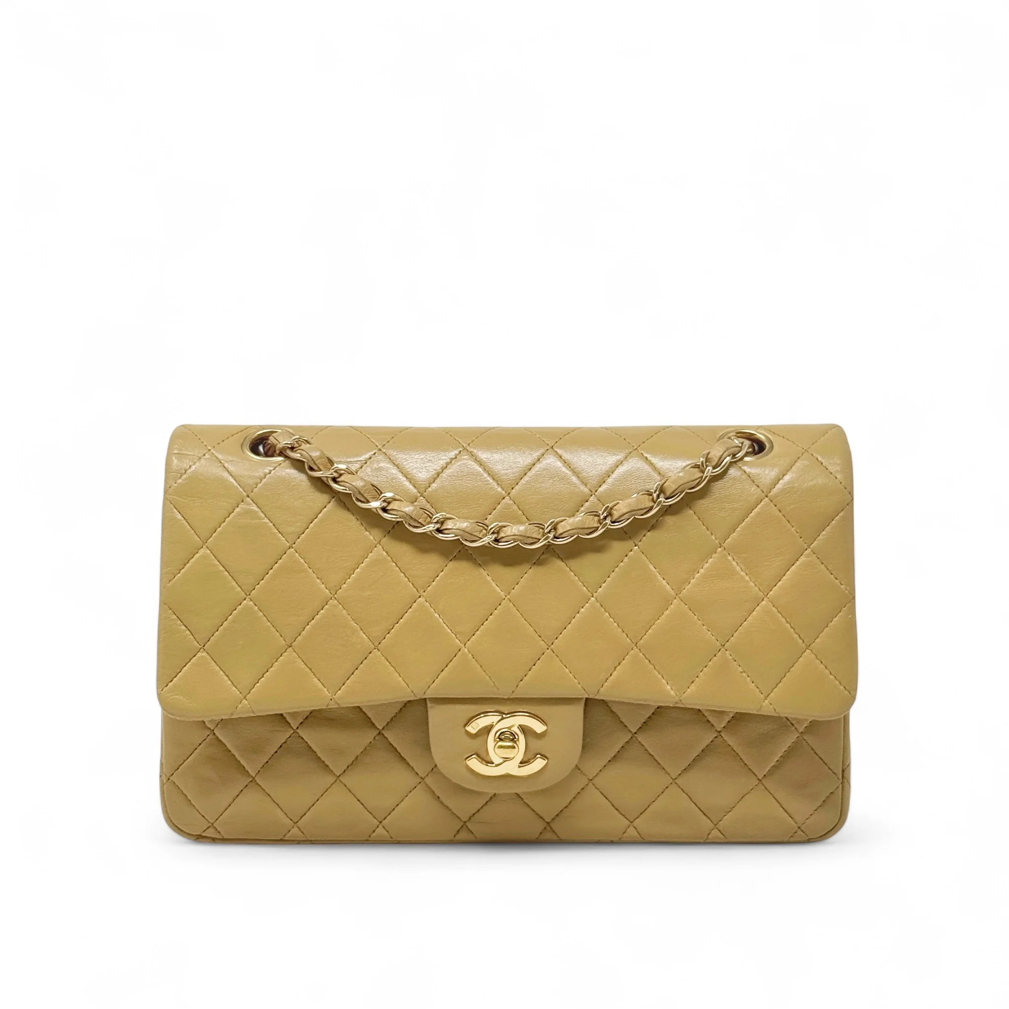 Chanel Beige Medium Vintage Classic Flap