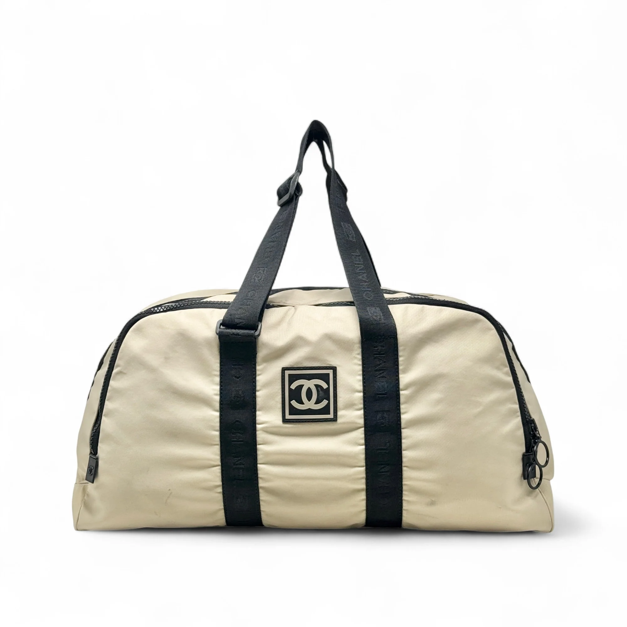 Chanel Beige Nylon Sports Duffle