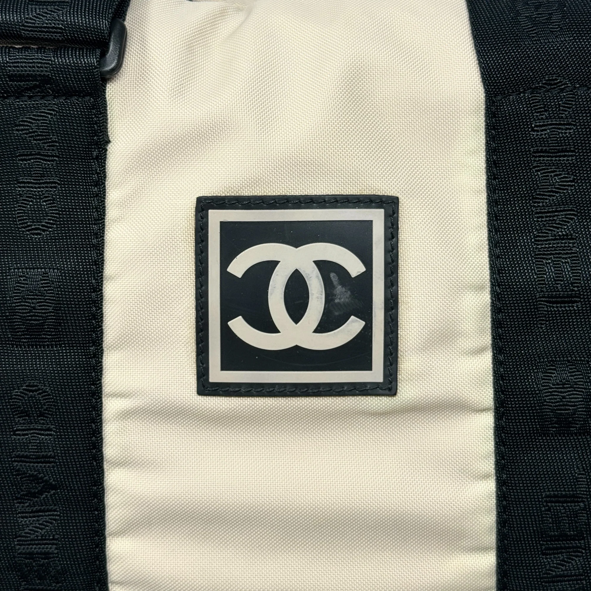 Chanel Beige Nylon Sports Duffle - Image 10