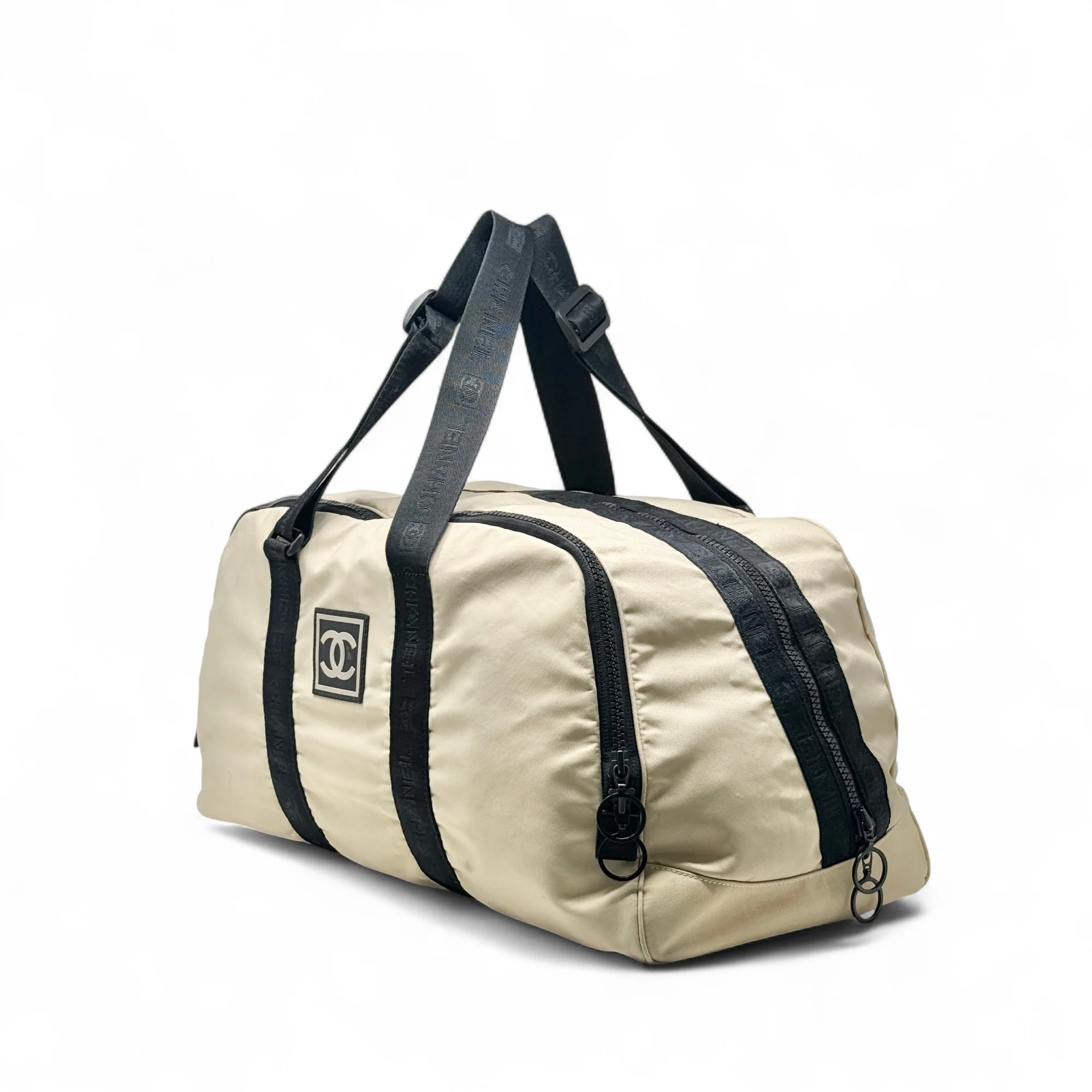 Chanel Beige Nylon Sports Duffle - Image 2