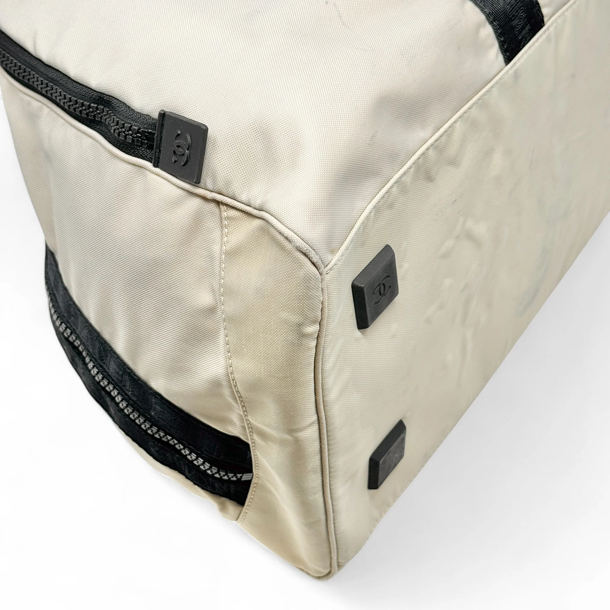 Chanel Beige Nylon Sports Duffle - Image 7