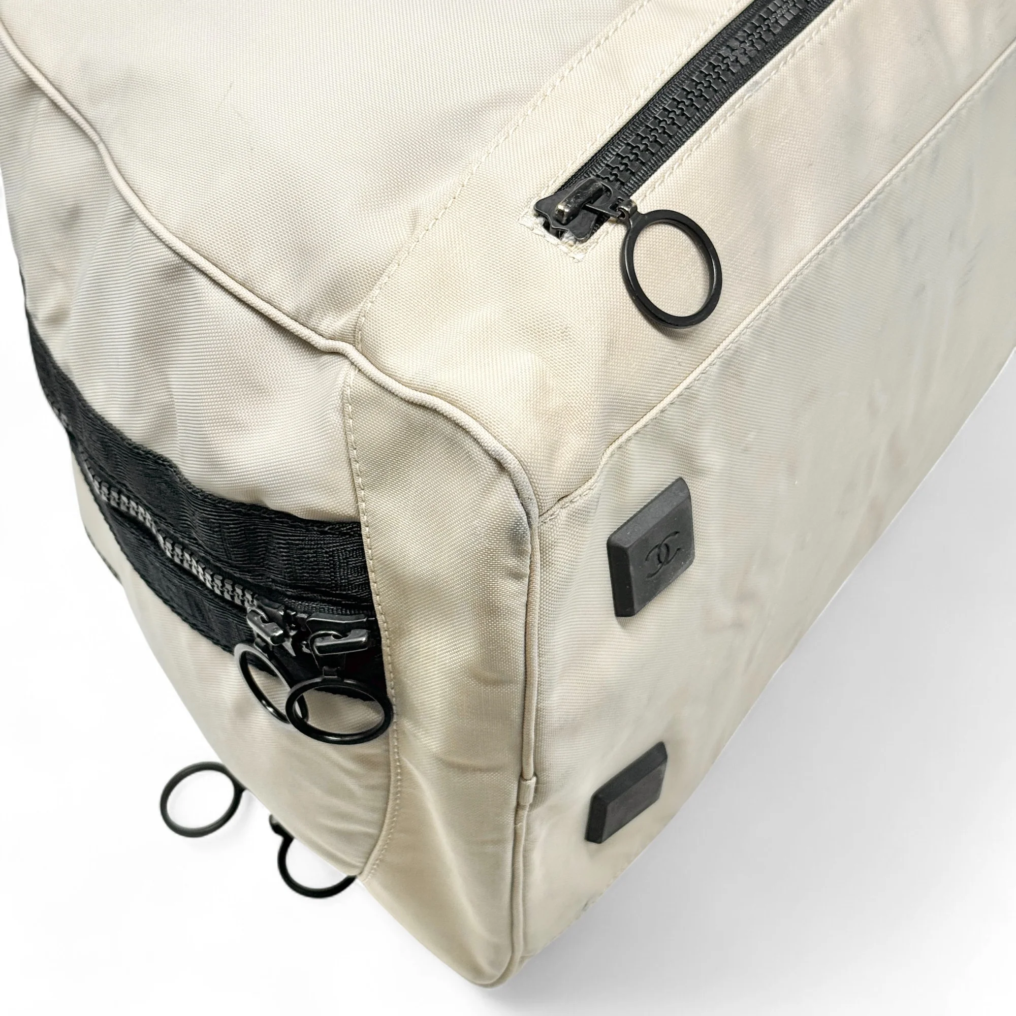Chanel Beige Nylon Sports Duffle - Image 9