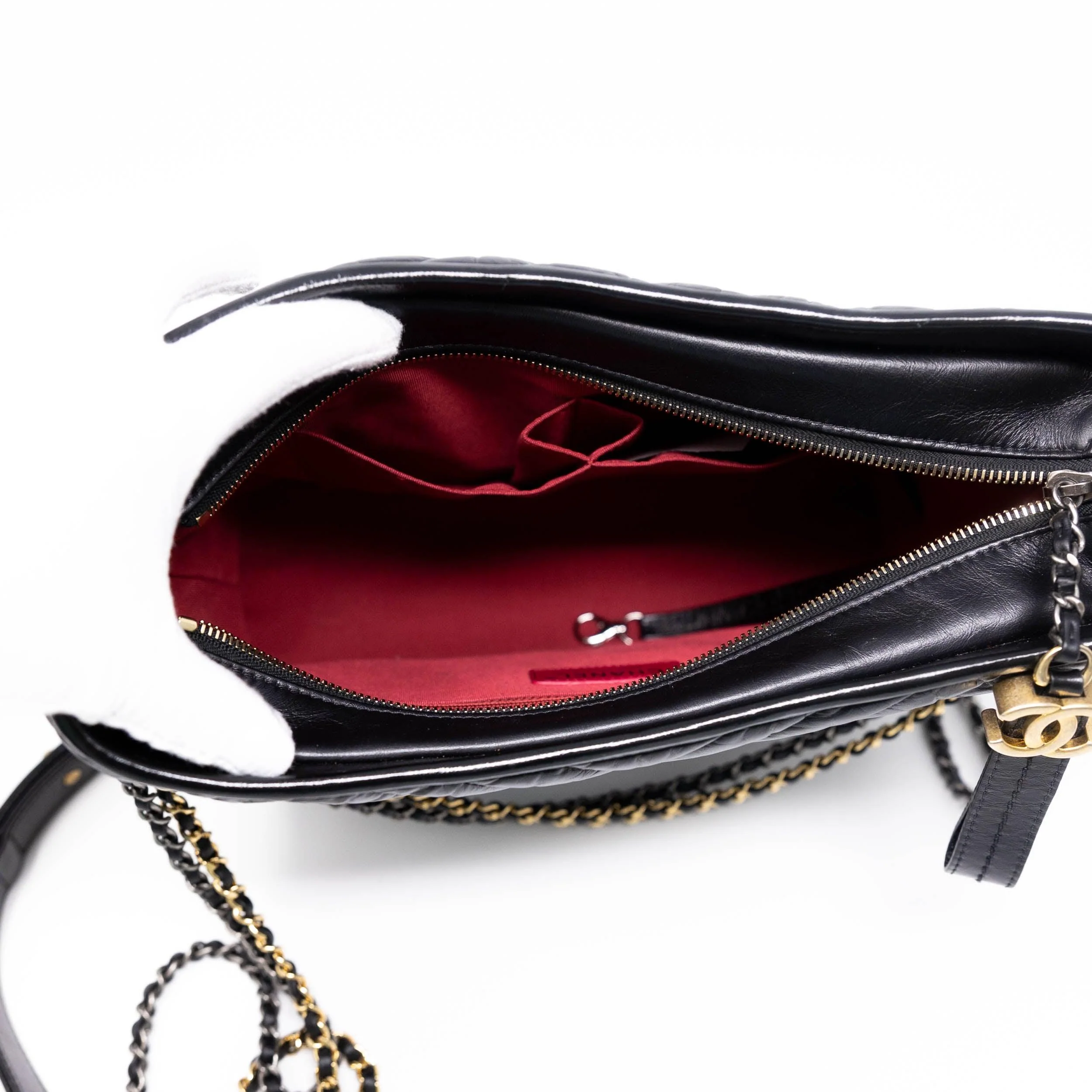Chanel Black Chevron Medium Gabrielle Hobo - Image 11