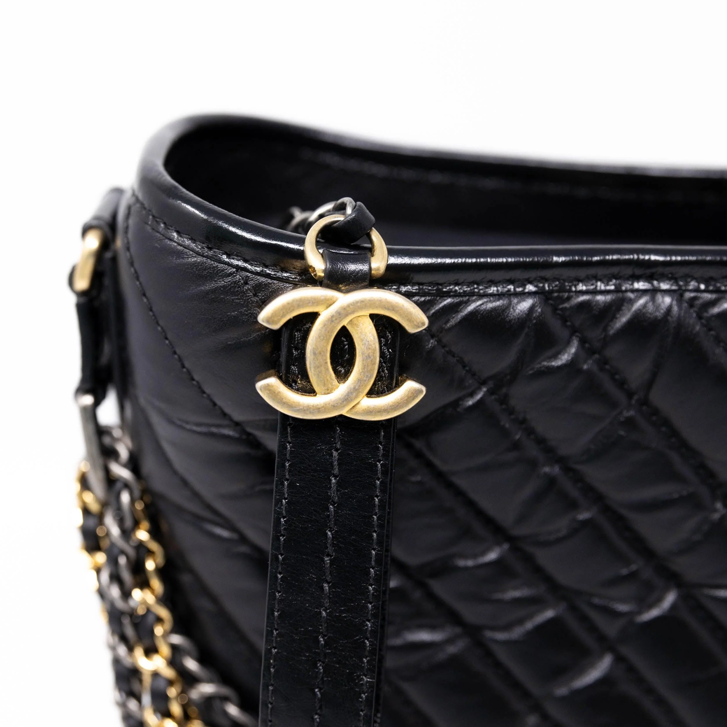 Chanel Black Chevron Medium Gabrielle Hobo - Image 5