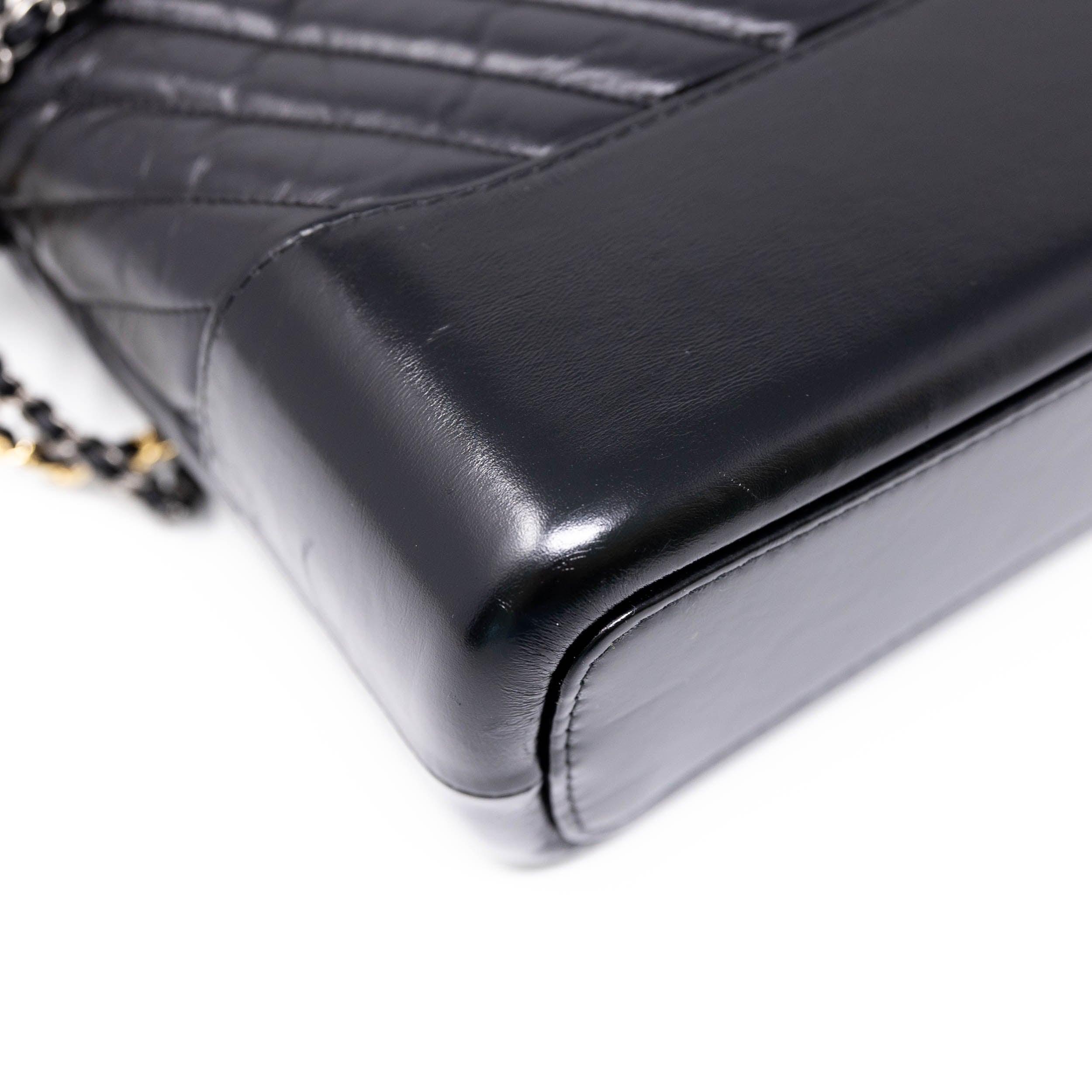 Chanel Black Chevron Medium Gabrielle Hobo - Image 9