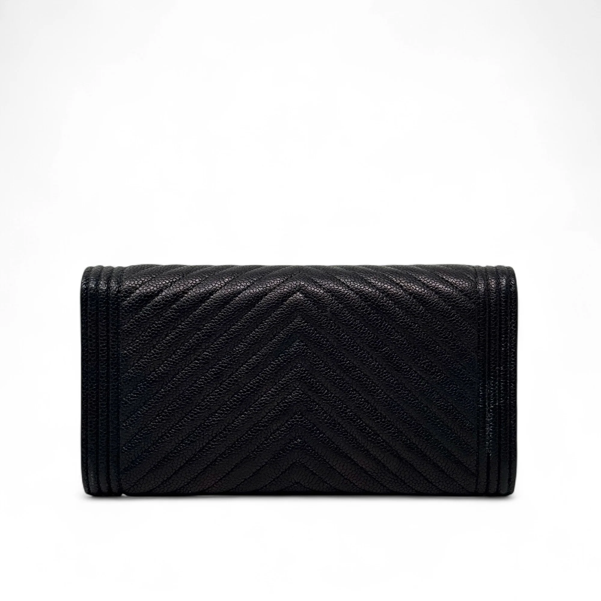 Chanel Black Caviar Long Boy Wallet - Image 3