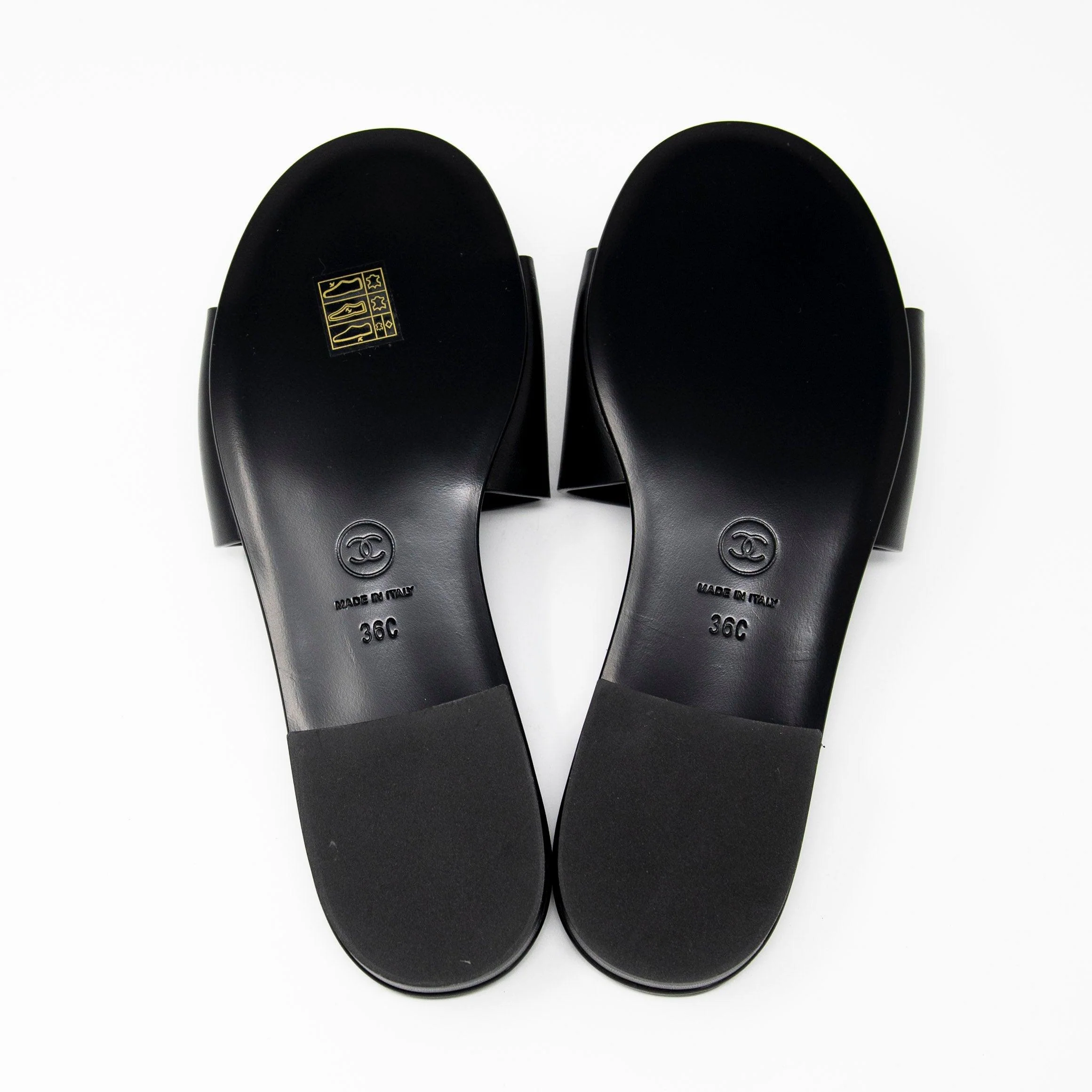 Chanel Black Chanel Logo Sandals 36 - Image 6