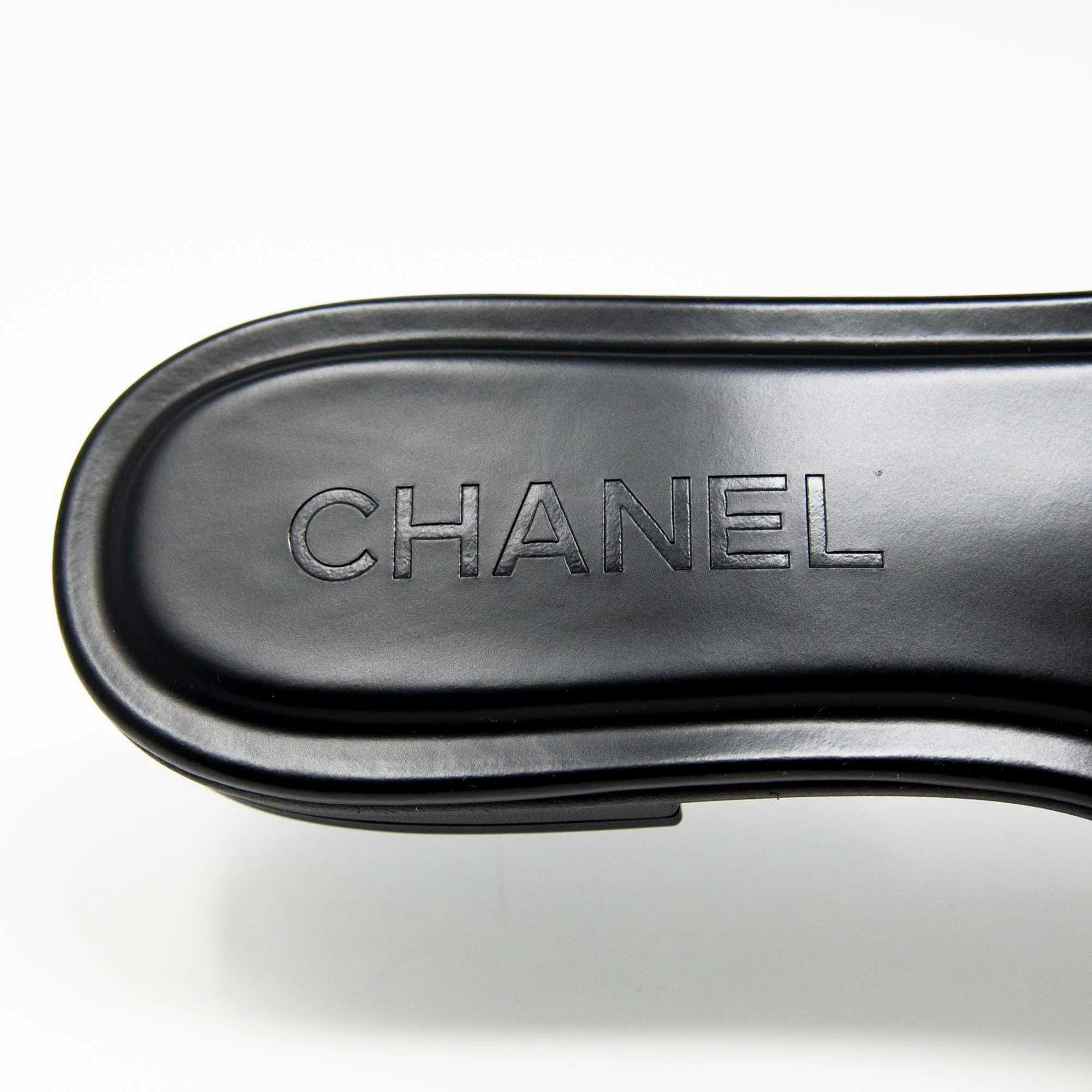 Chanel Black Chanel Logo Sandals 36 - Image 8