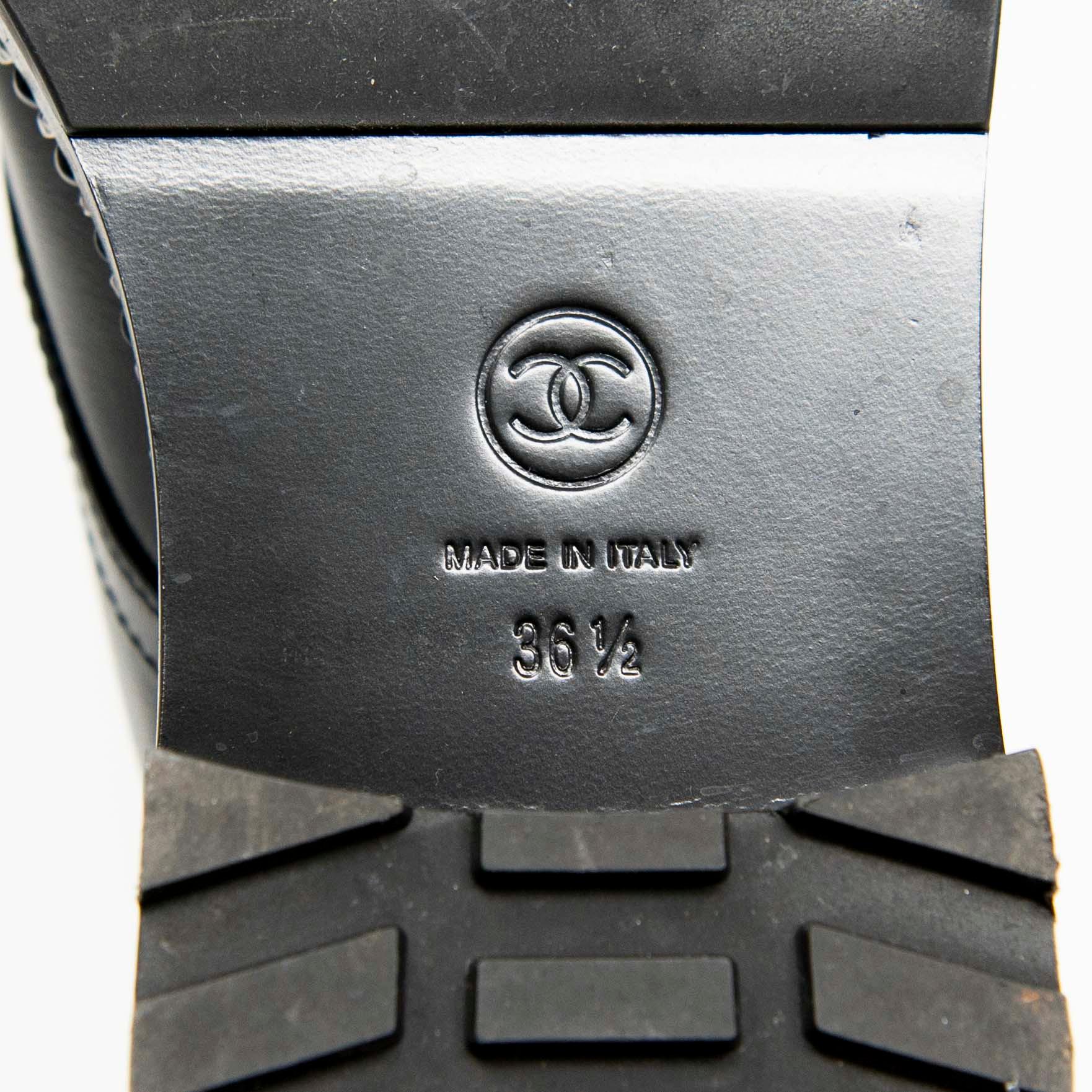 Chanel Black Combat Boots 36.5 - Image 8