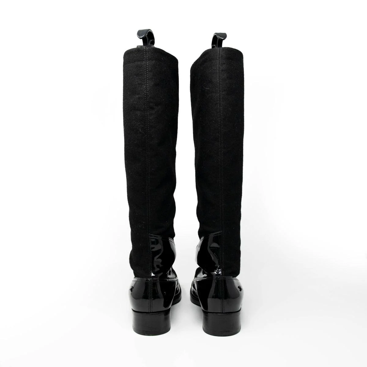 Chanel Black Lace-Up Knee Boots 37 - Image 6
