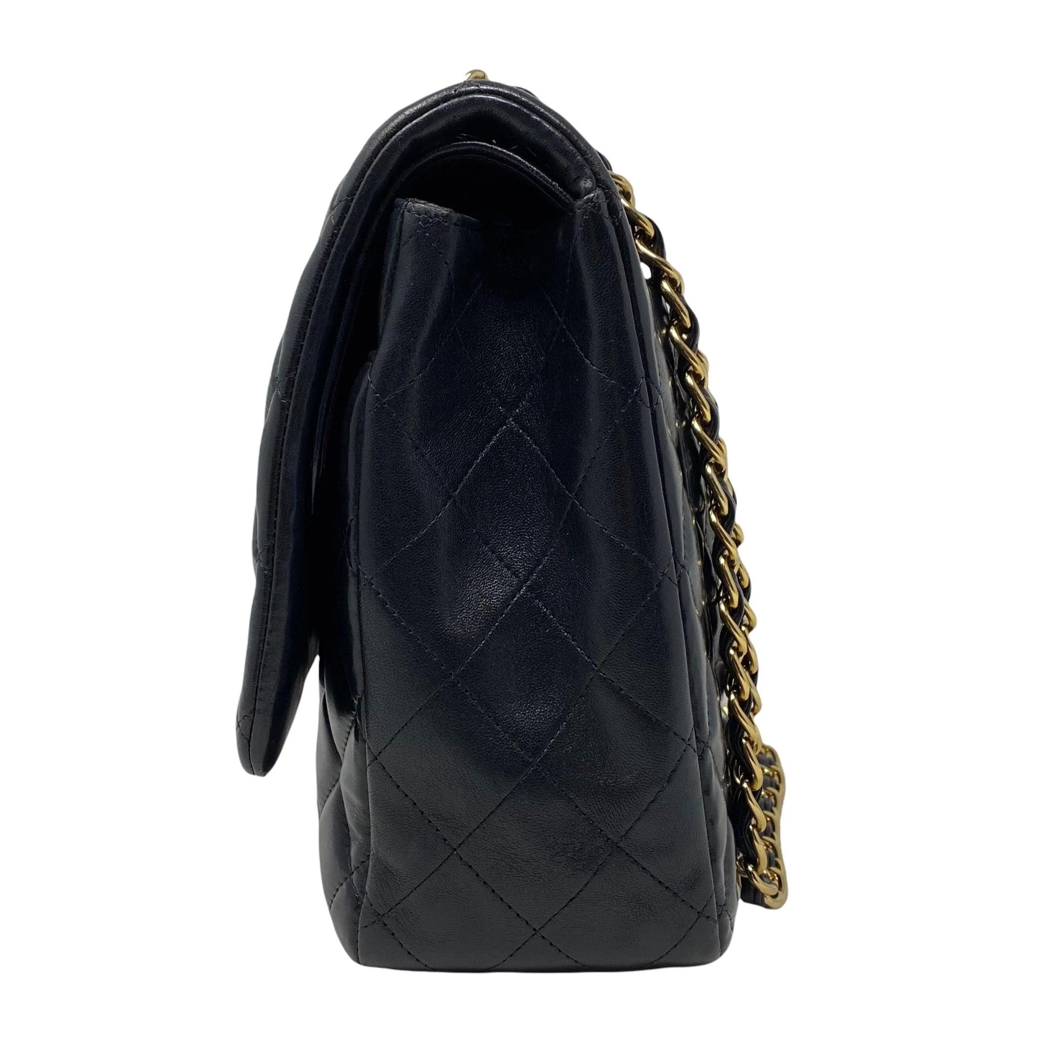 Chanel Black Lambskin Maxi Classic Flap - Image 3