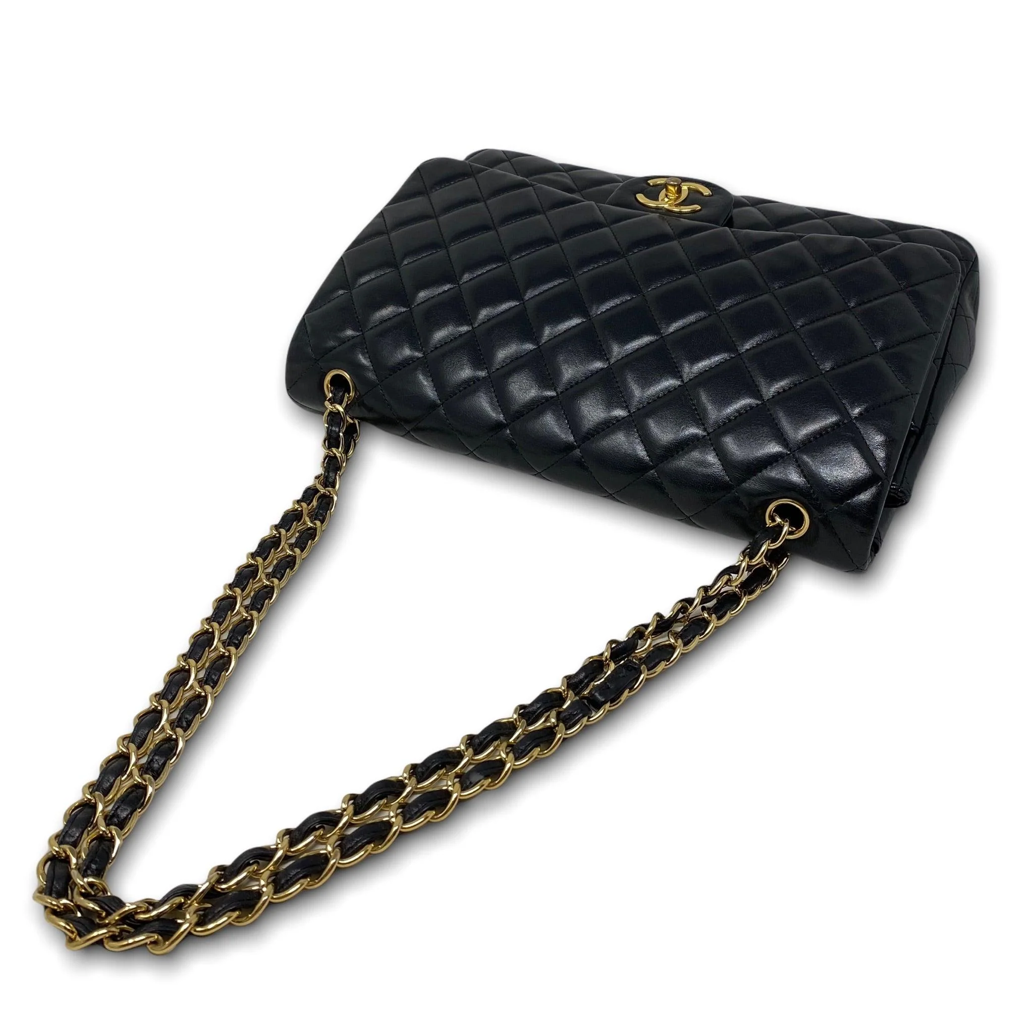 Chanel Black Lambskin Maxi Classic Flap - Image 6
