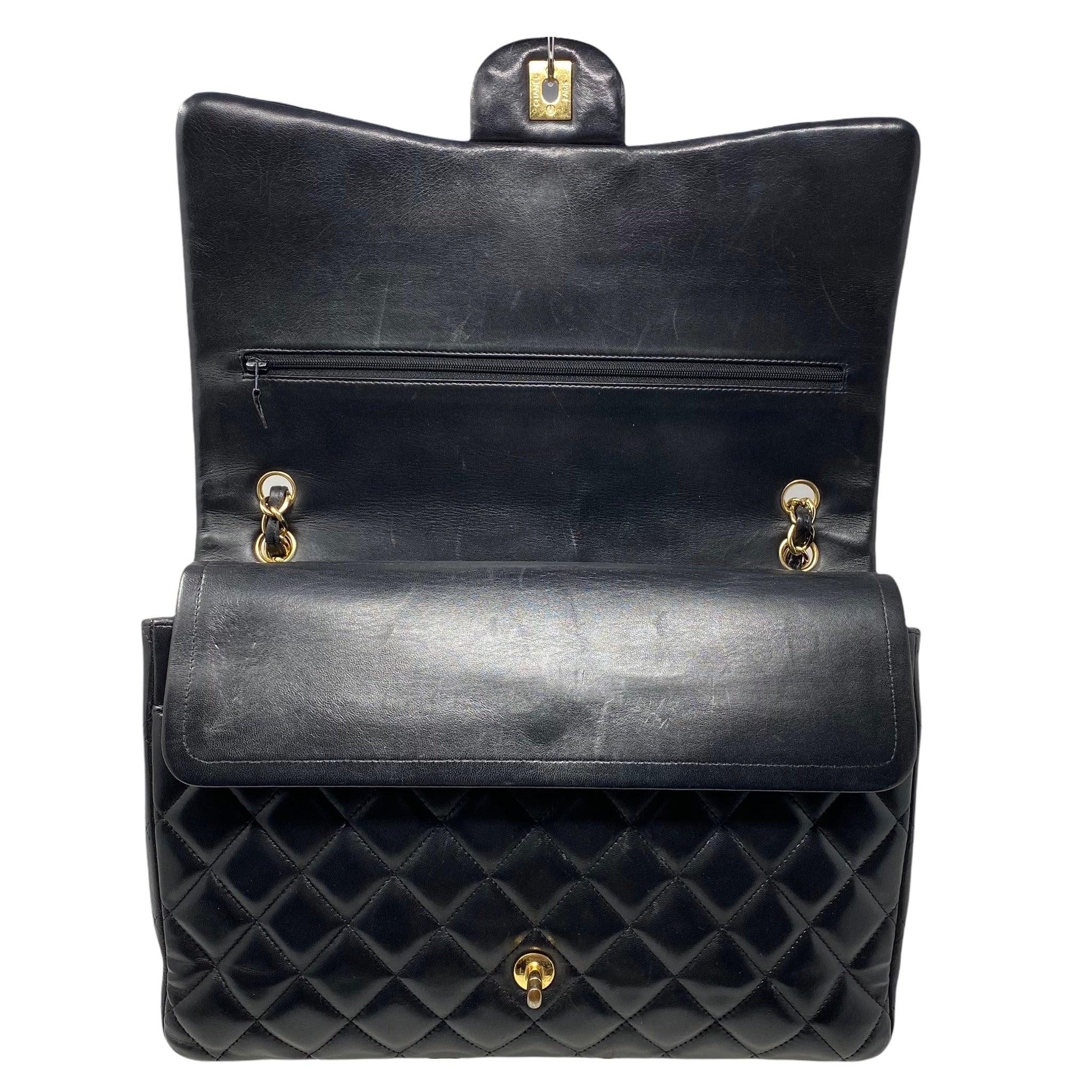 Chanel Black Lambskin Maxi Classic Flap - Image 7