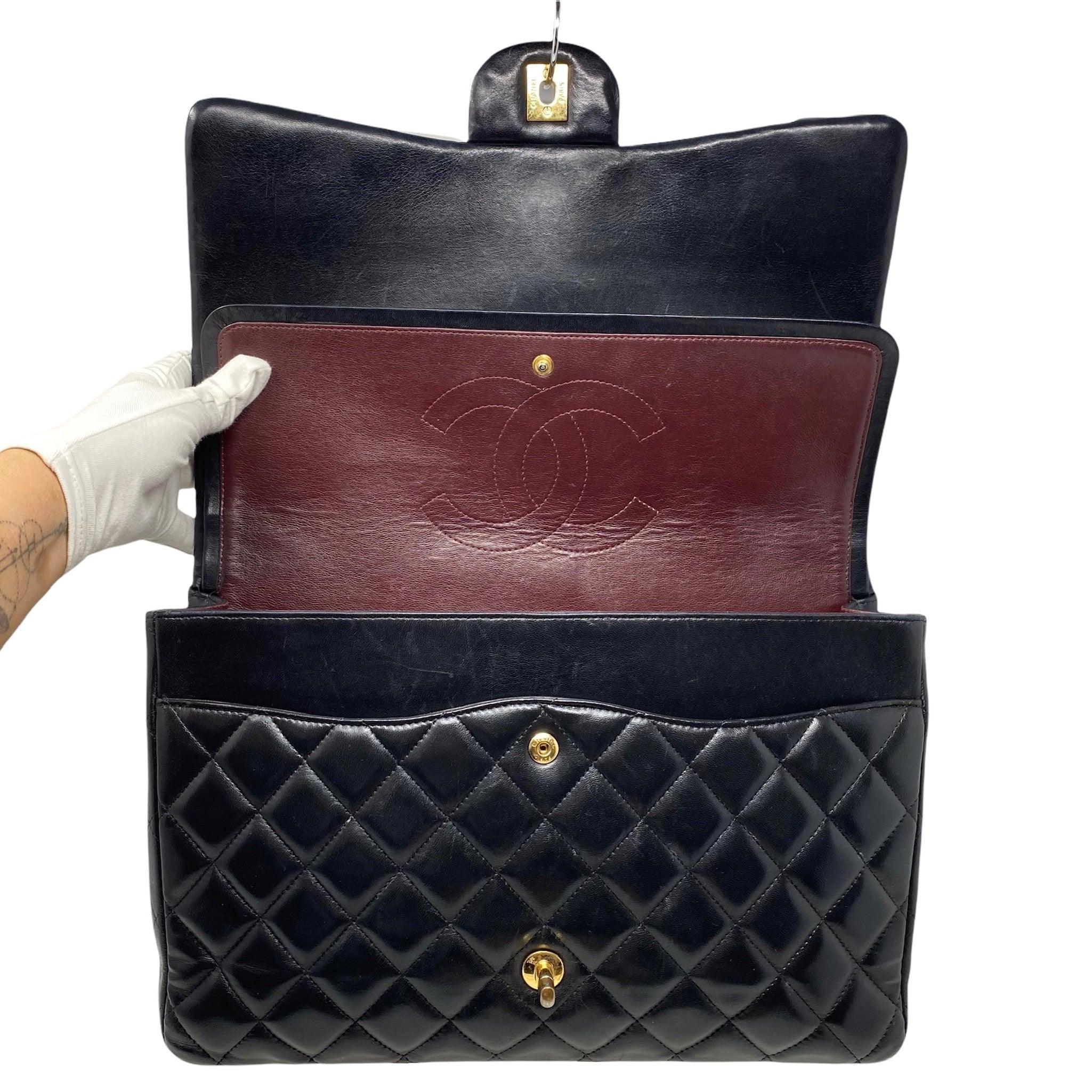 Chanel Black Lambskin Maxi Classic Flap - Image 8