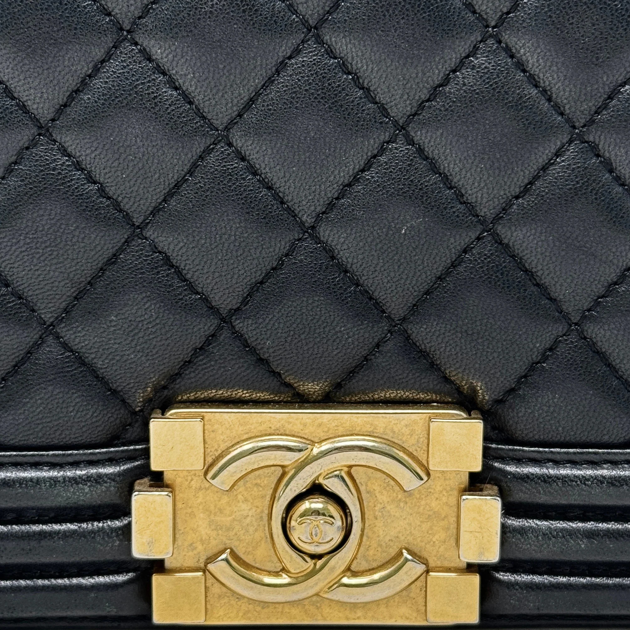 Chanel Black Lambskin Medium Boy Bag - Image 10