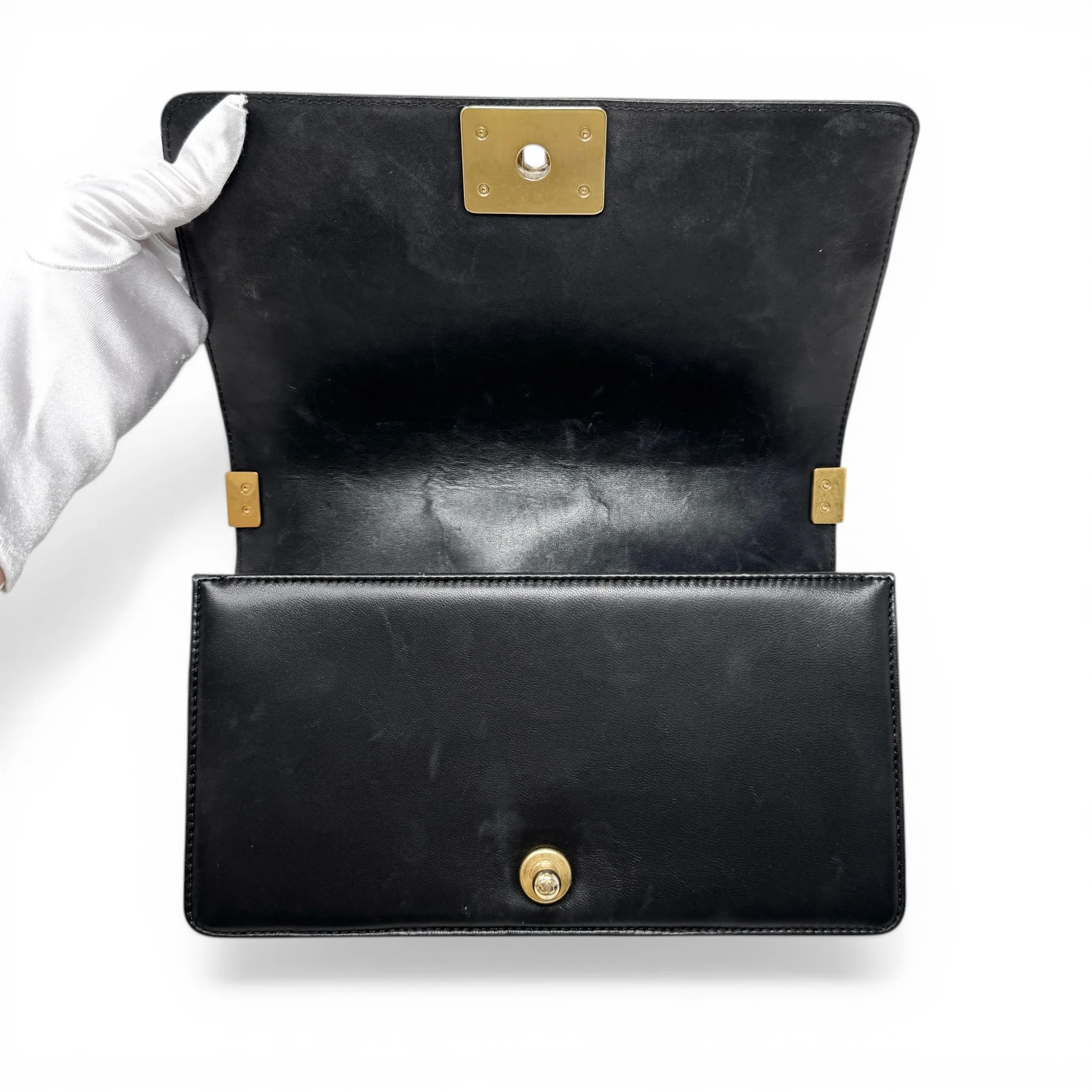Chanel Black Lambskin Medium Boy Bag - Image 11