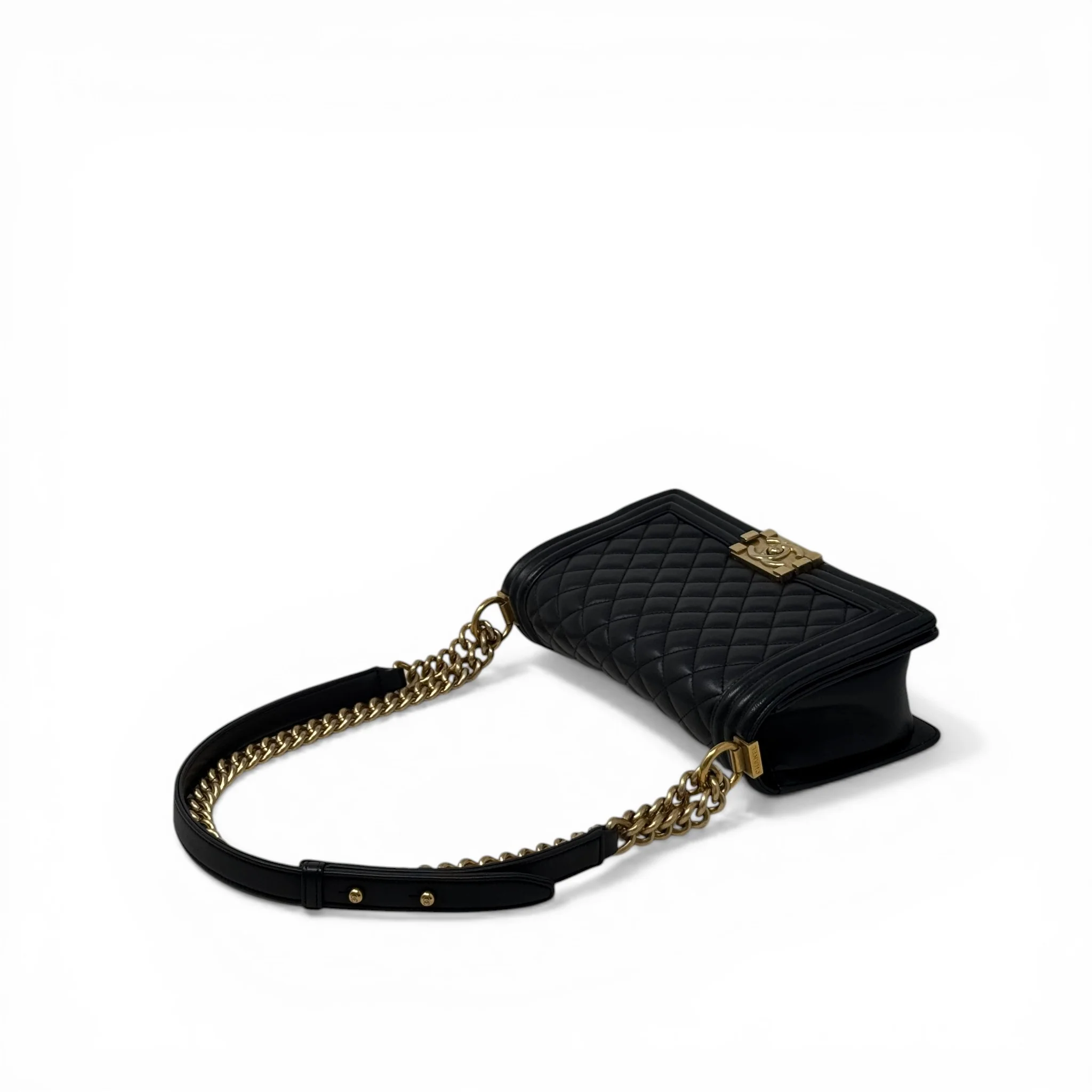 Chanel Black Lambskin Medium Boy Bag - Image 15