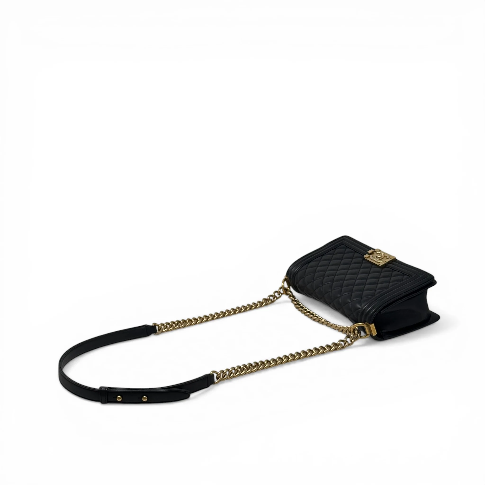 Chanel Black Lambskin Medium Boy Bag - Image 16