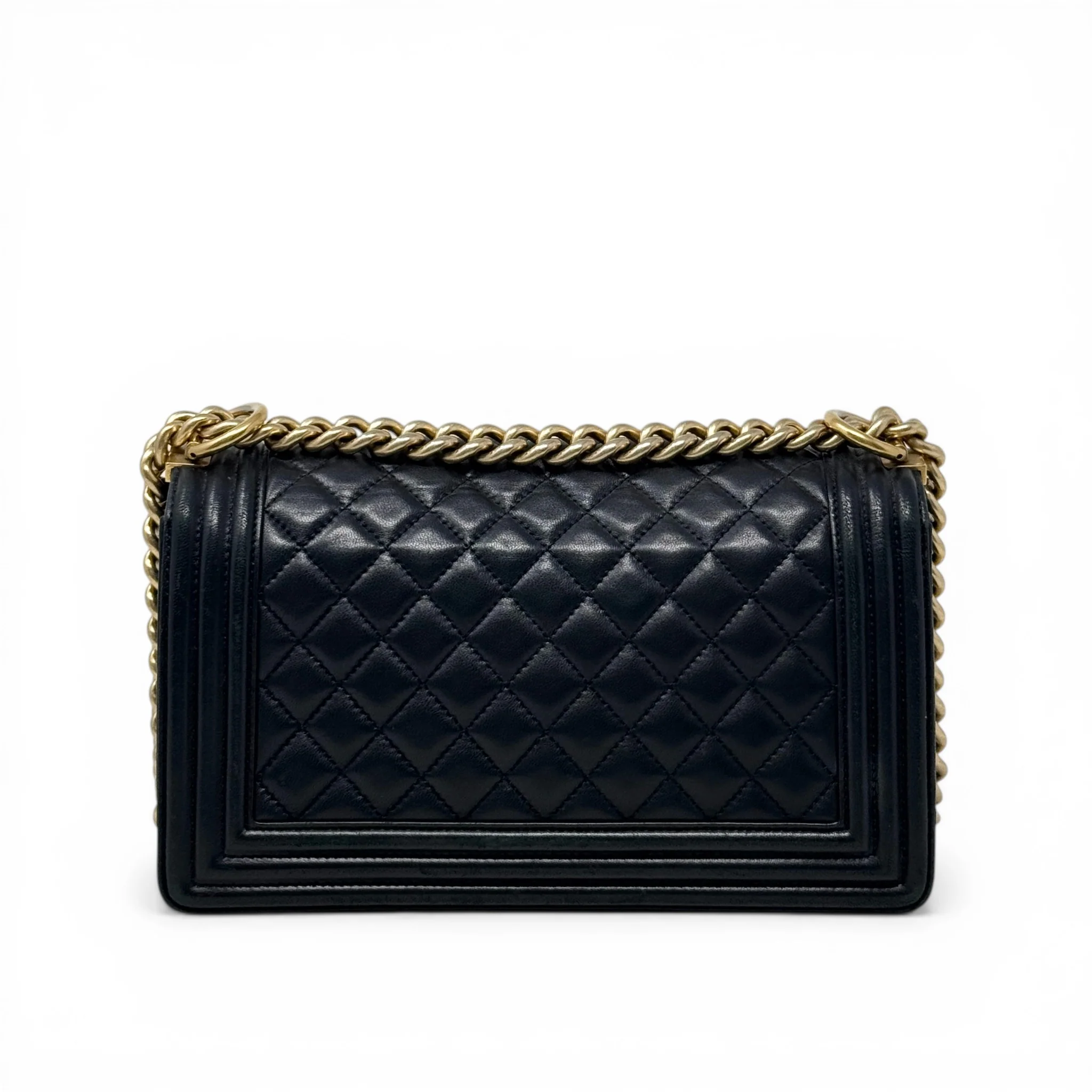 Chanel Black Lambskin Medium Boy Bag - Image 3