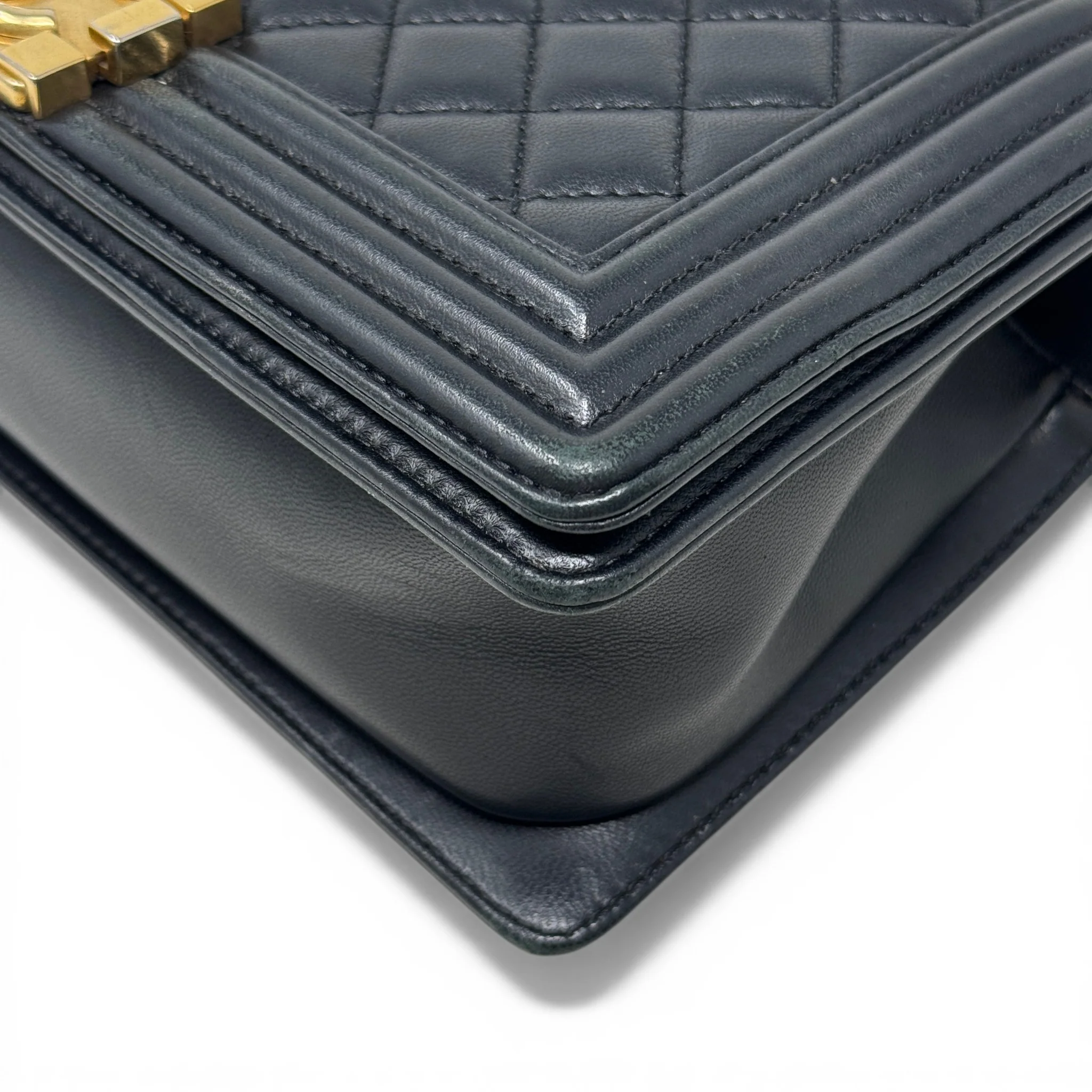 Chanel Black Lambskin Medium Boy Bag - Image 6