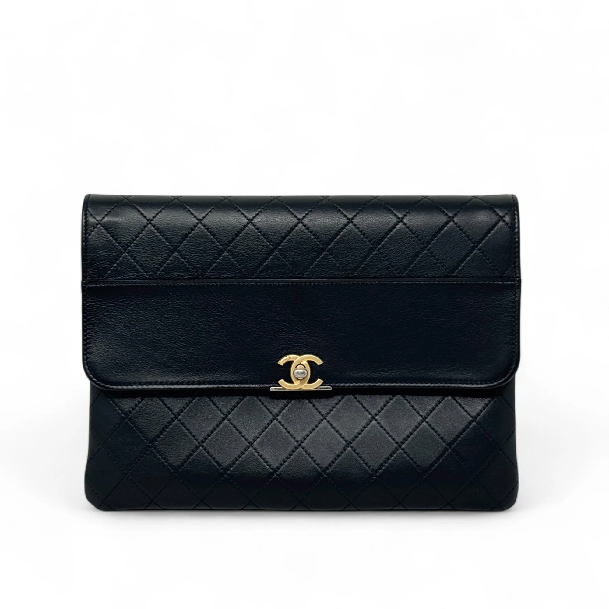 Chanel Black Sleek And Chic Clutch