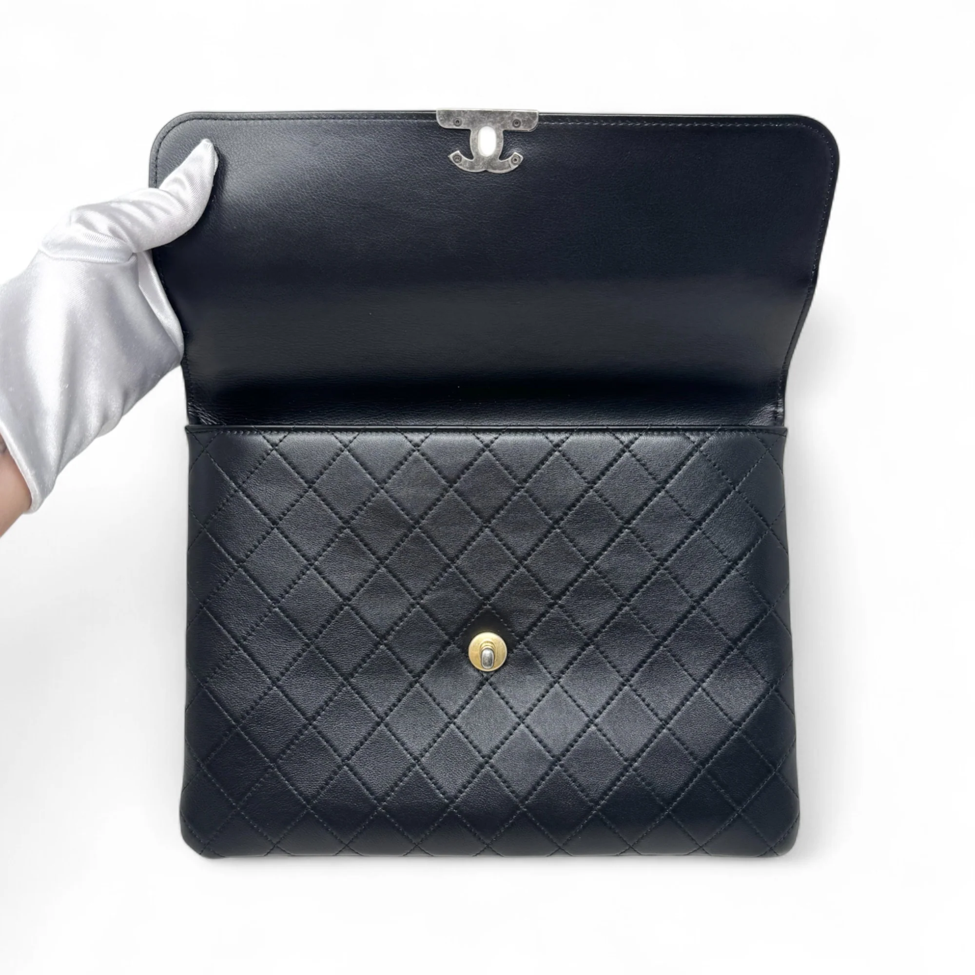 Chanel Black Sleek And Chic Clutch - Image 9