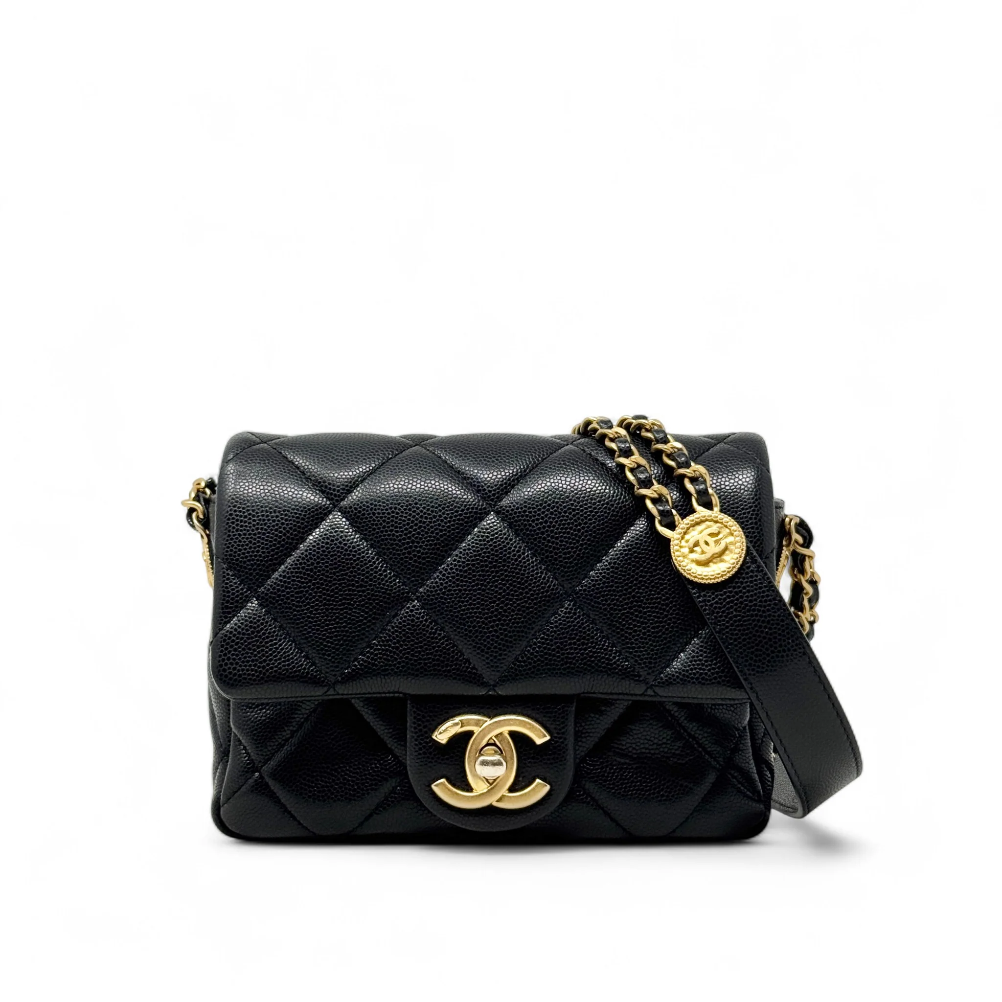 Chanel Black Mini Twist Your Buttons Flap
