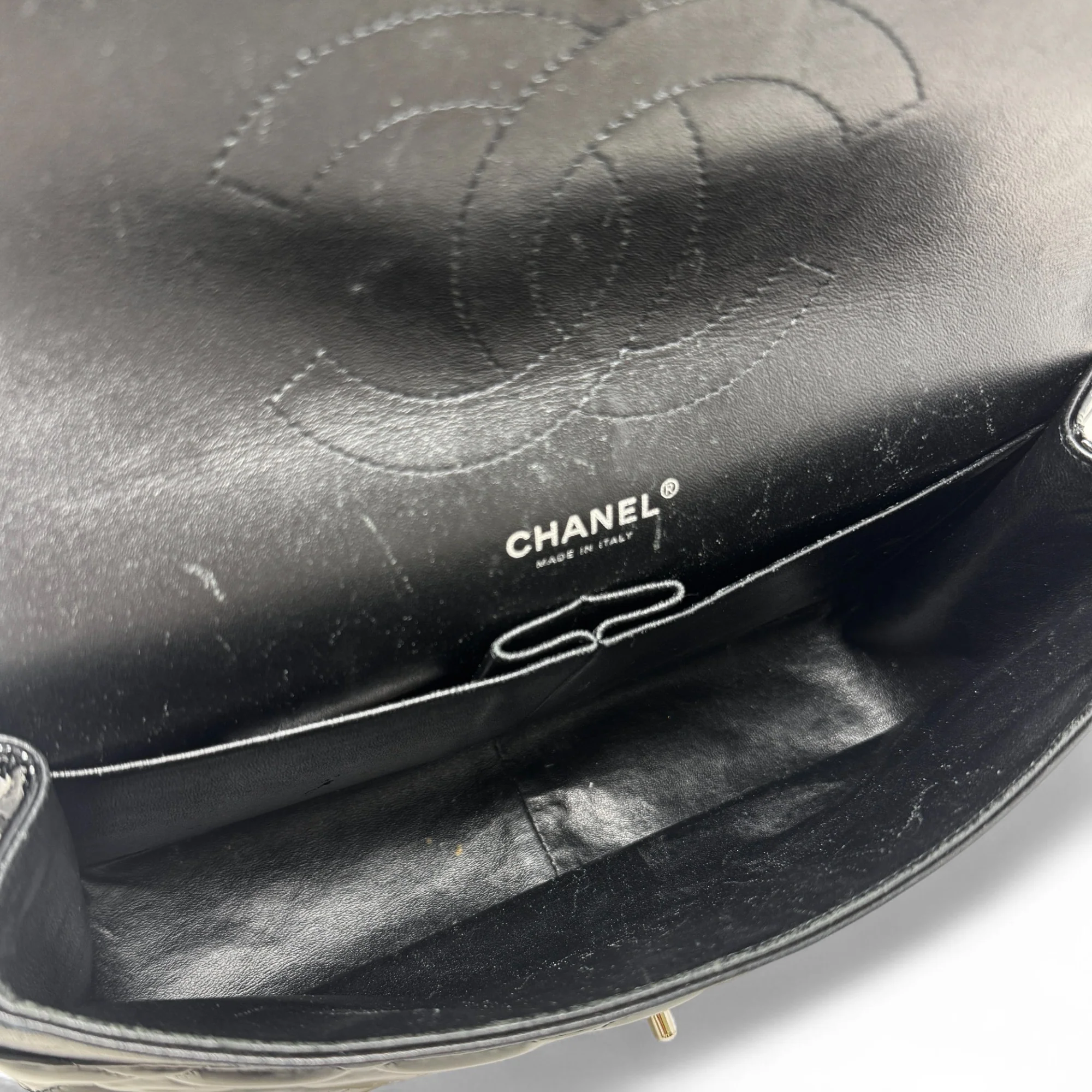 Chanel Black Patent Classic Jumbo Flap - Image 9
