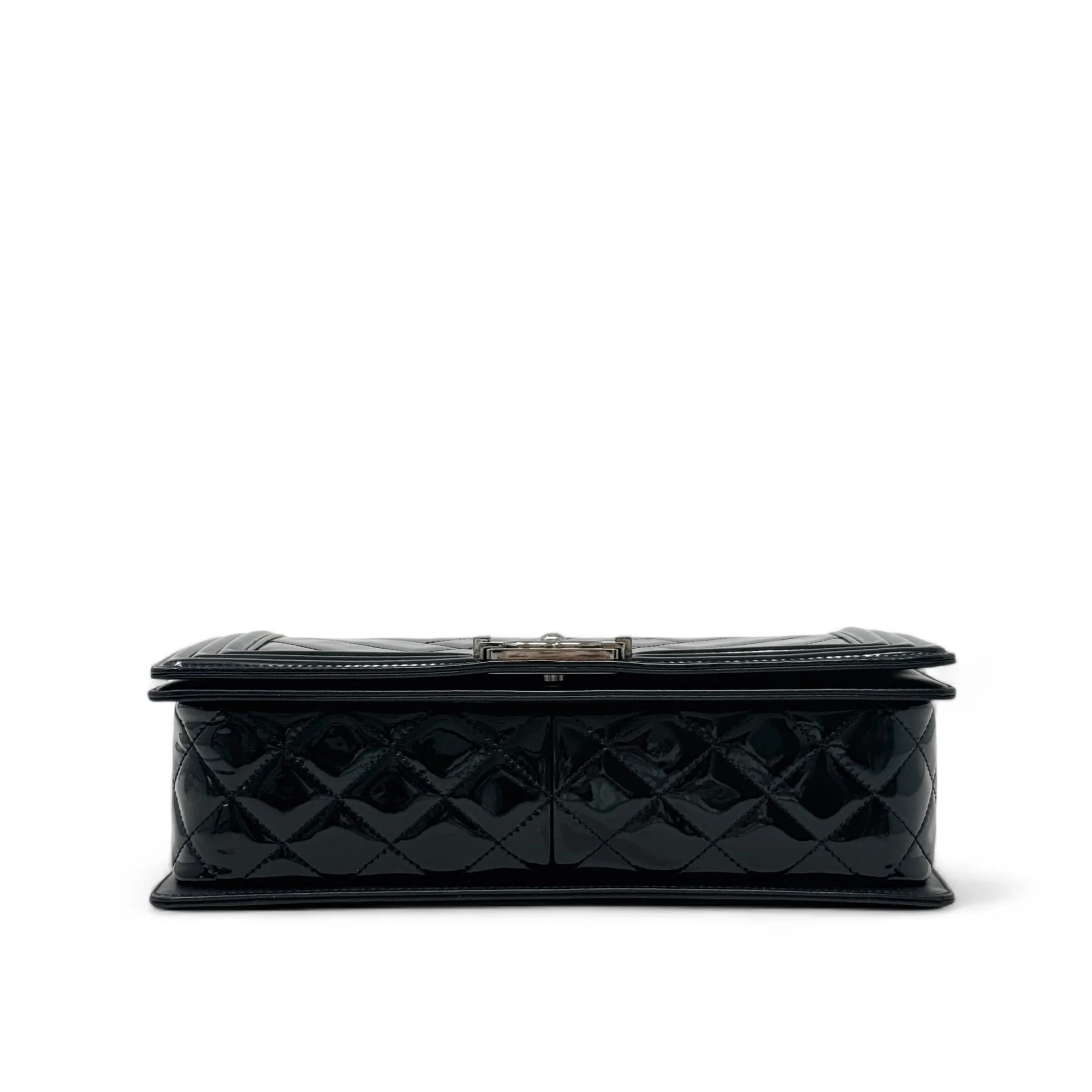 Chanel Black Patent Medium Boy Bag - Image 6