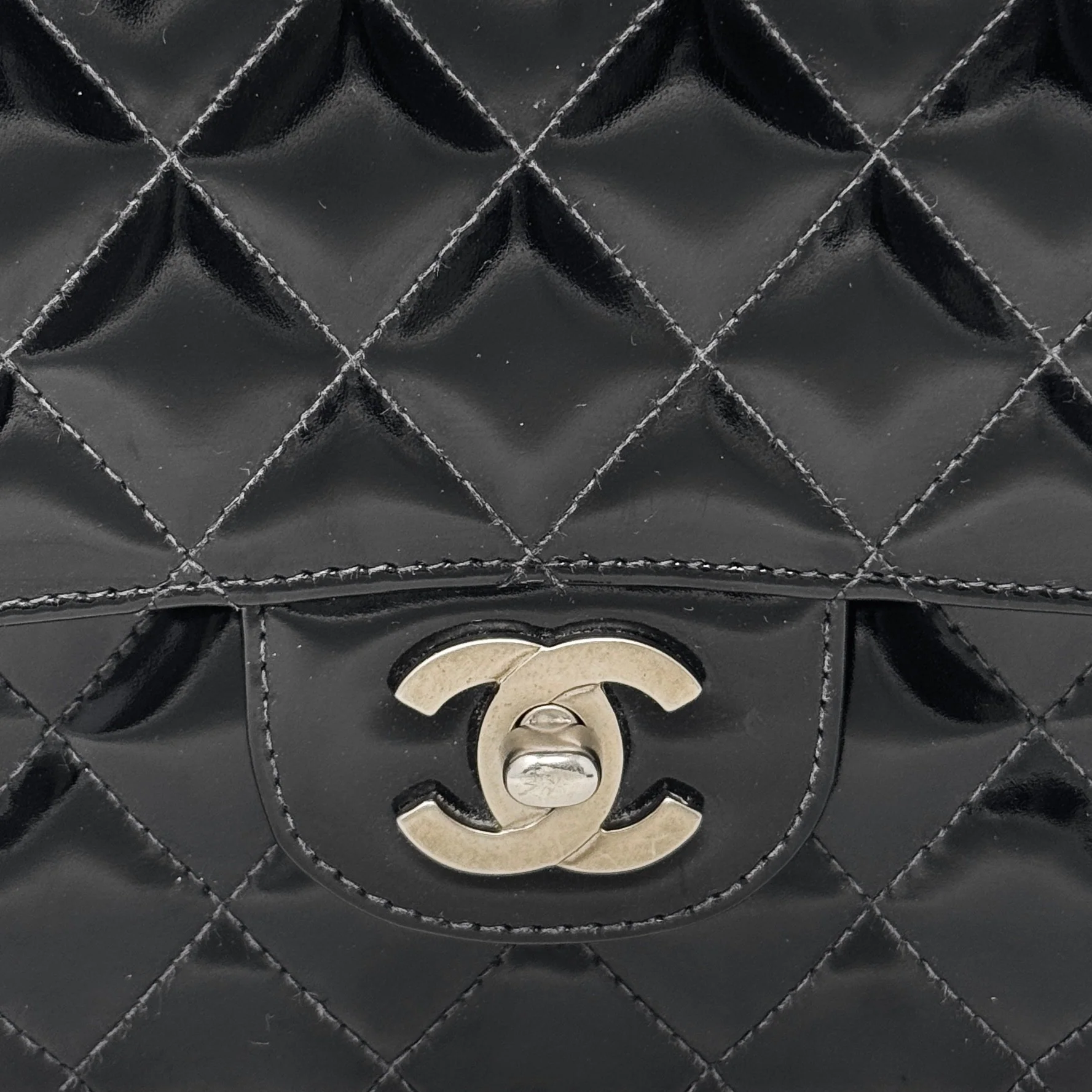 Chanel Black Patent Medium Classic Flap - Image 10
