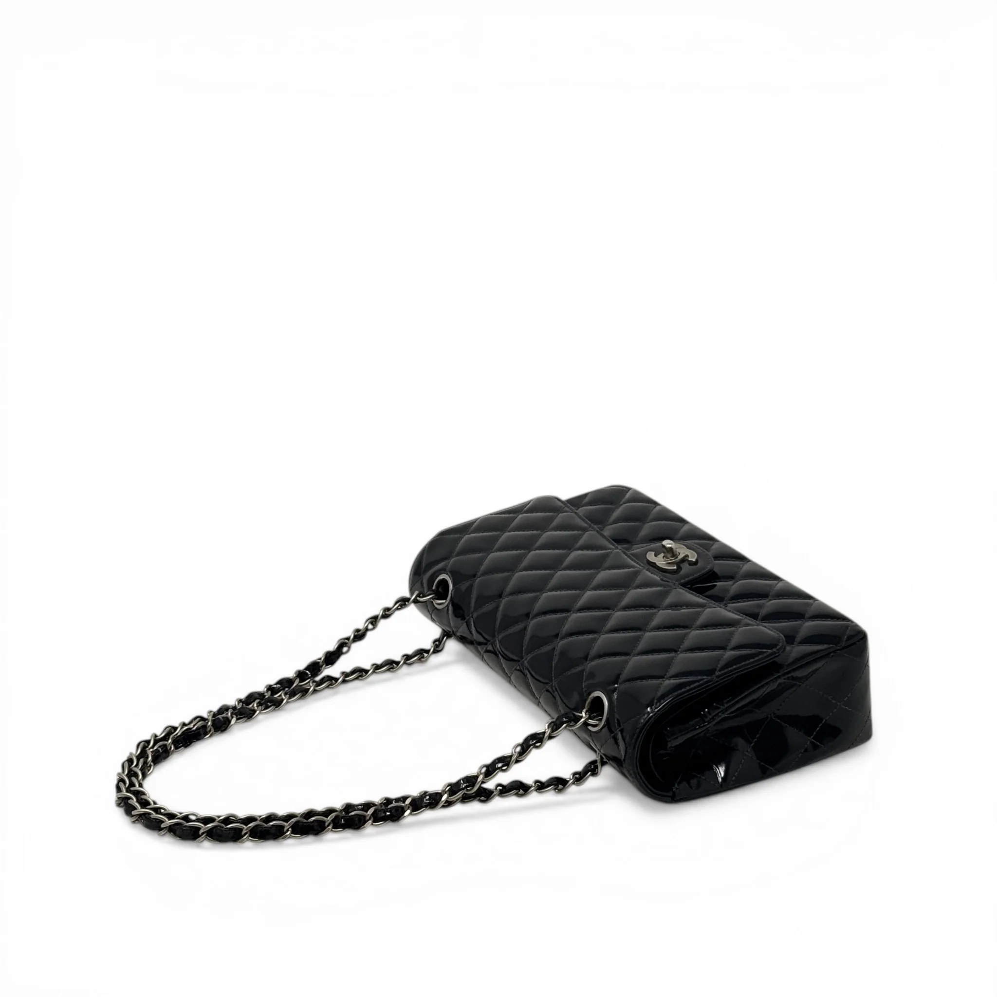 Chanel Black Patent Medium Classic Flap - Image 16