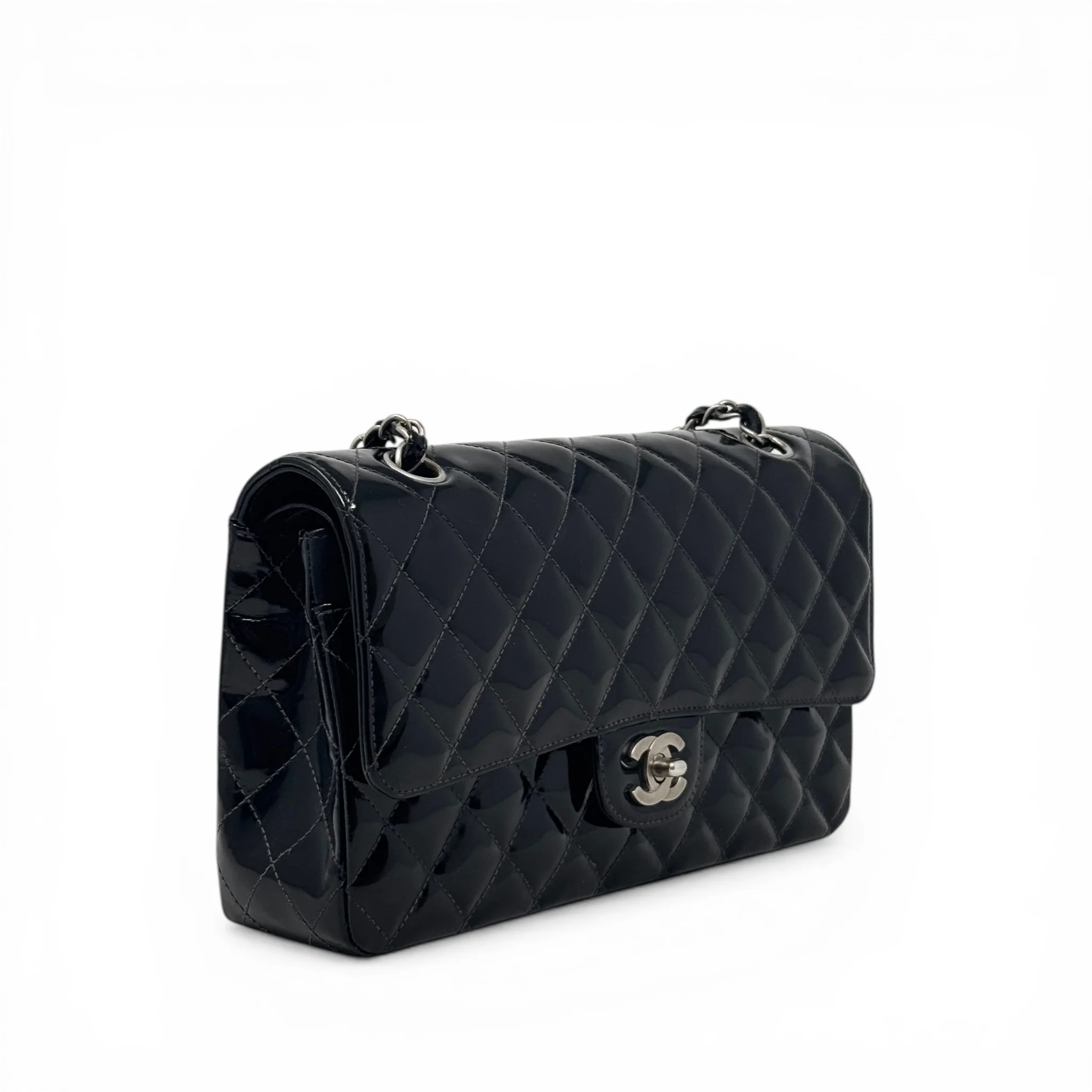 Chanel Black Patent Medium Classic Flap - Image 4