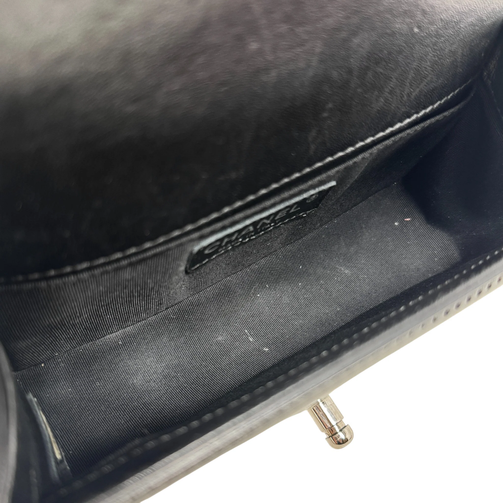 Chanel Black Patent Small Boy Bag - Image 12