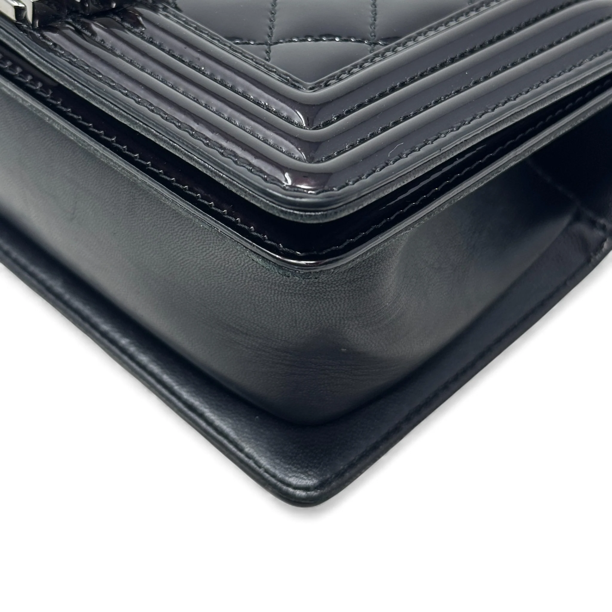 Chanel Black Patent Small Boy Bag - Image 6