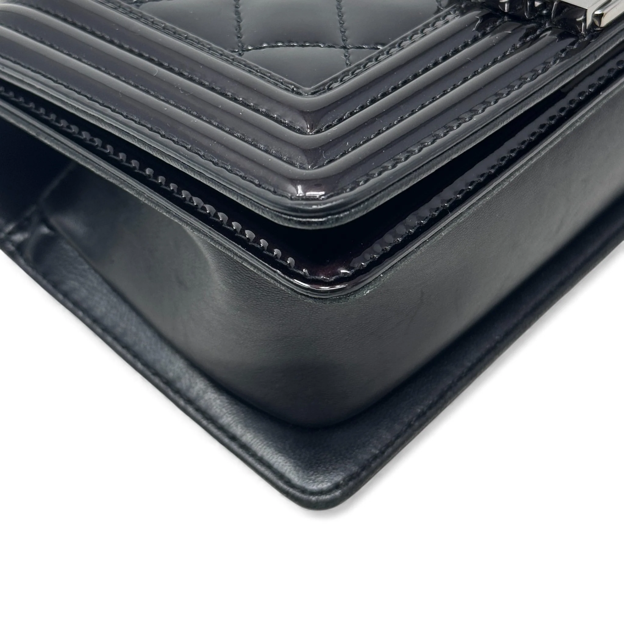 Chanel Black Patent Small Boy Bag - Image 7
