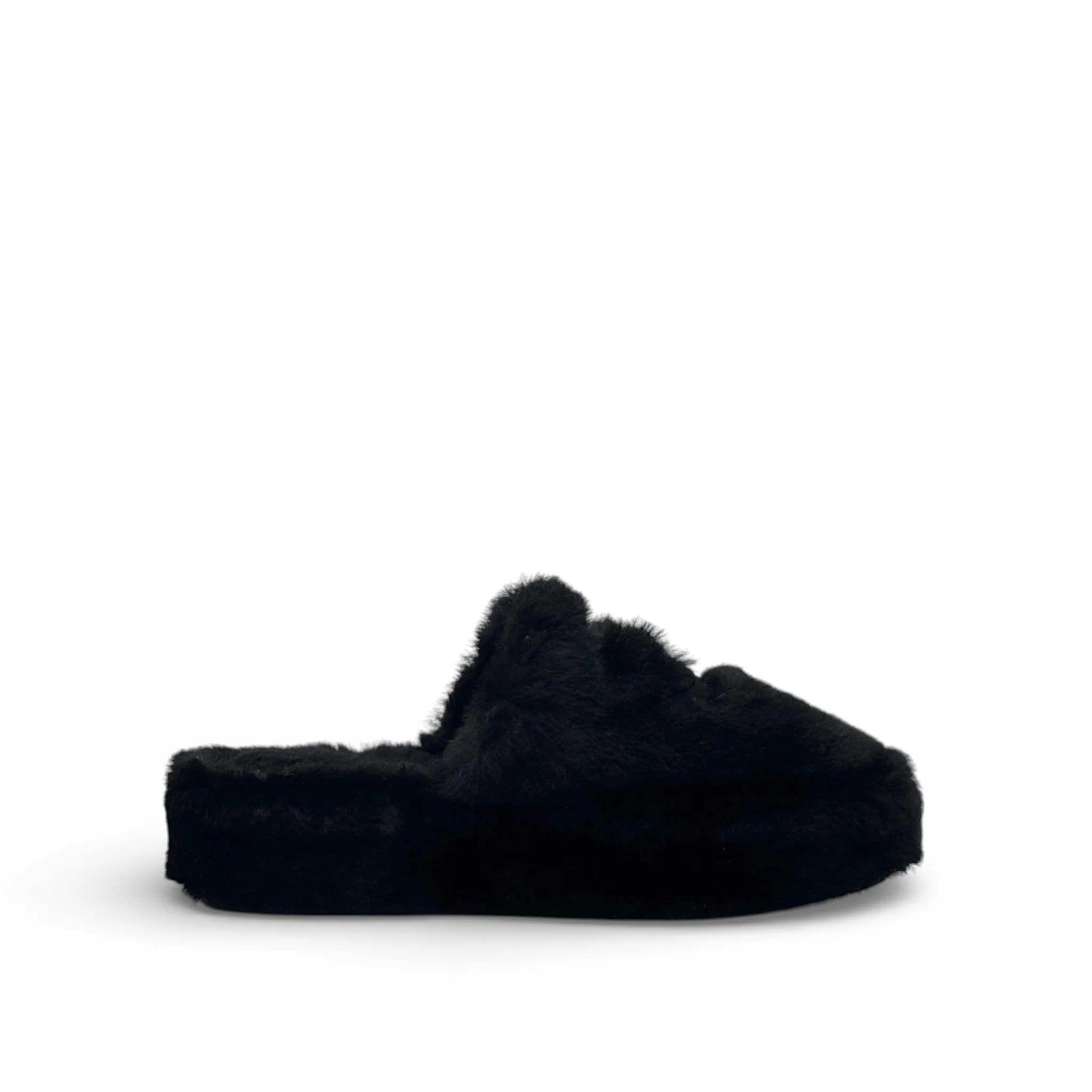 Chanel Black Shearling Flat Mules 37 With Pouch - Image 7
