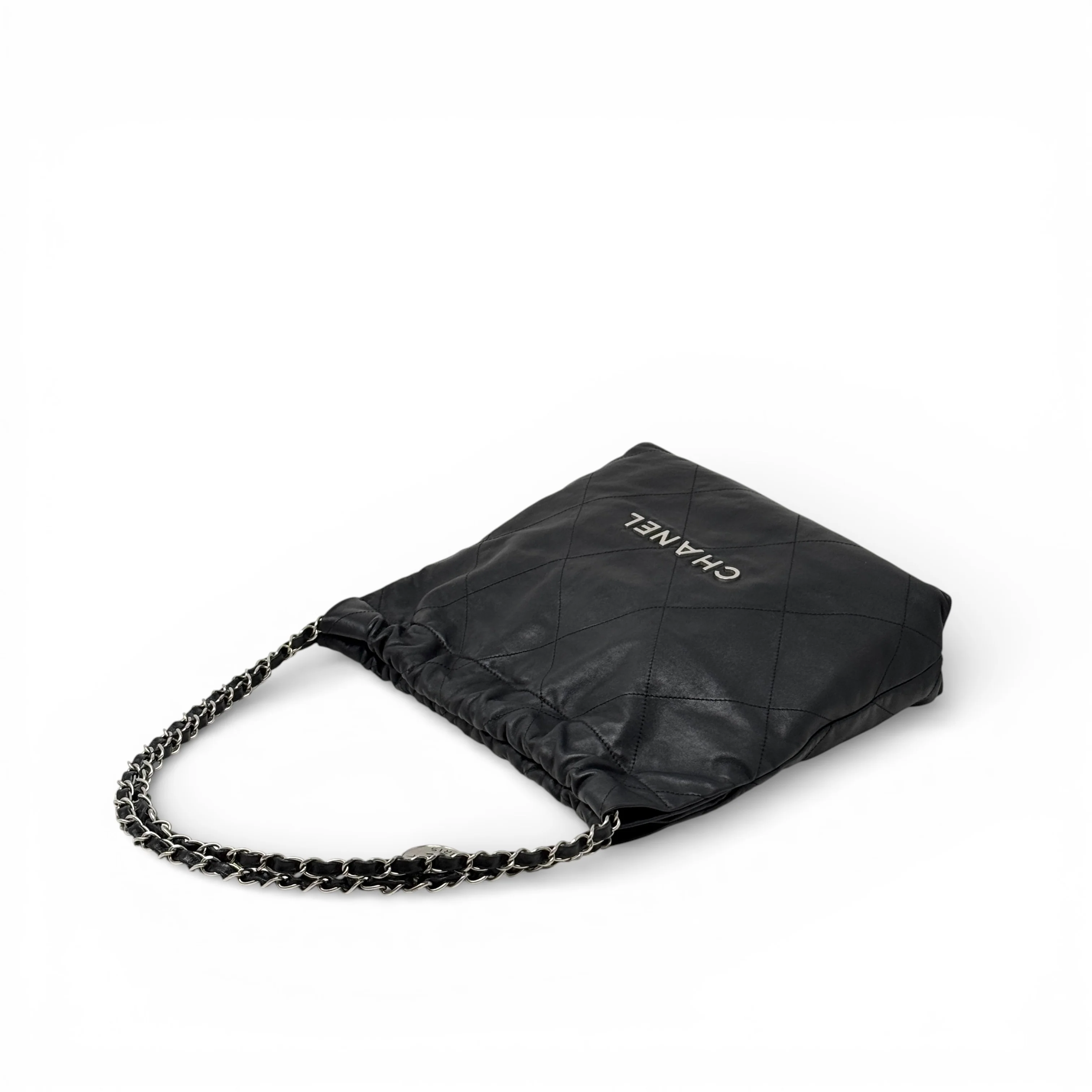 Chanel Black Small 22 Hobo With Pouch - Image 17